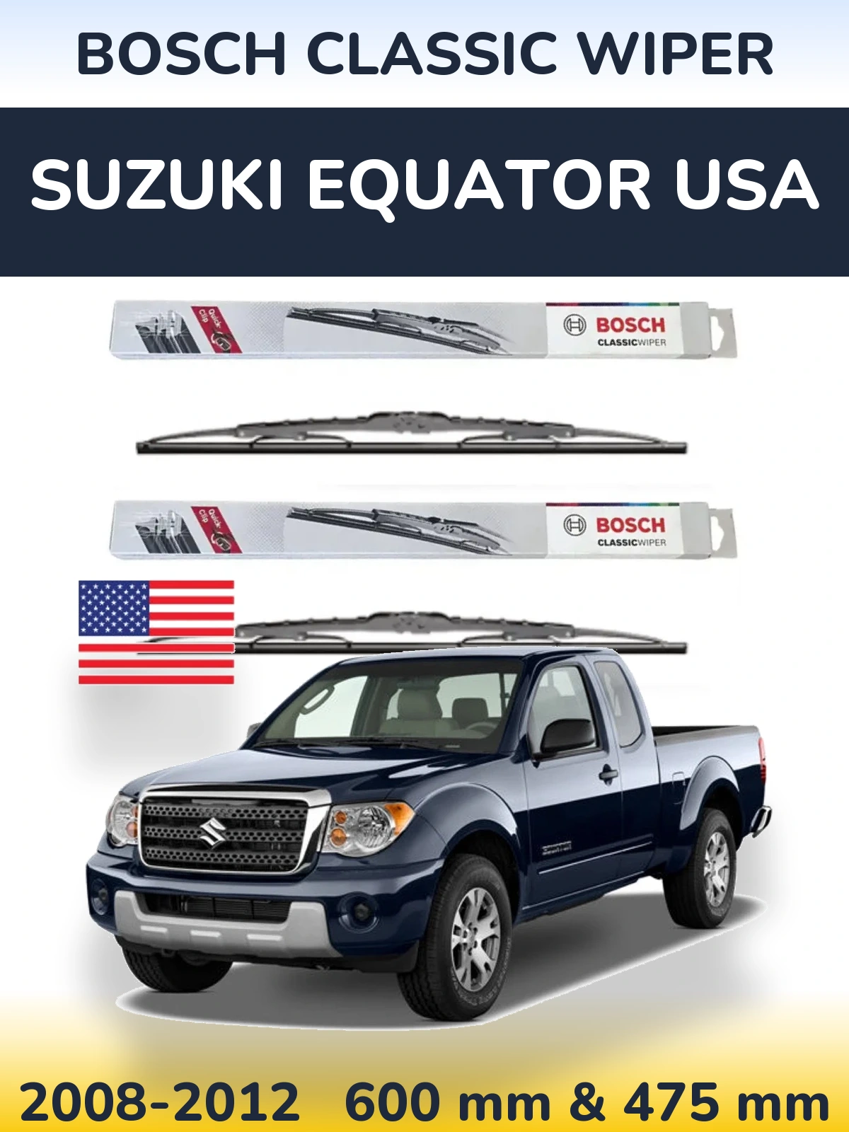 Torkarblad BOSCH Classic Wiper för Suzuki Equator USA