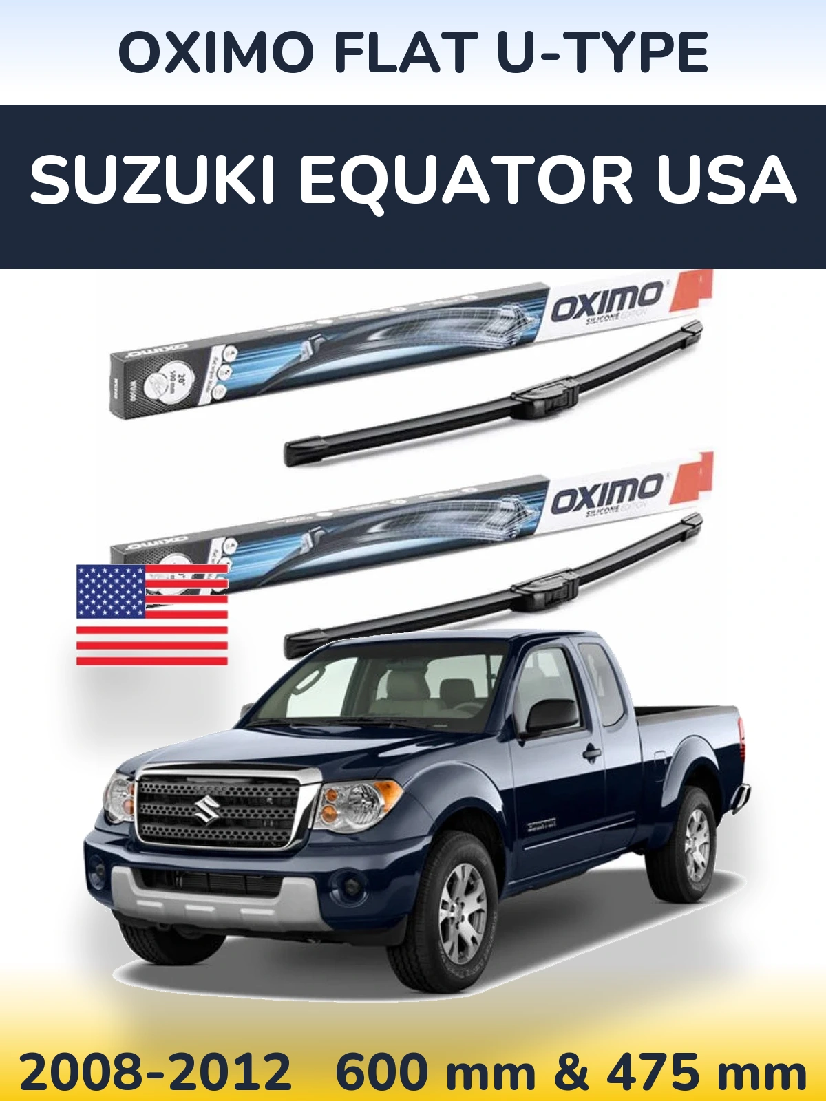Torkarblad Oximo Flat U-type för Suzuki Equator USA