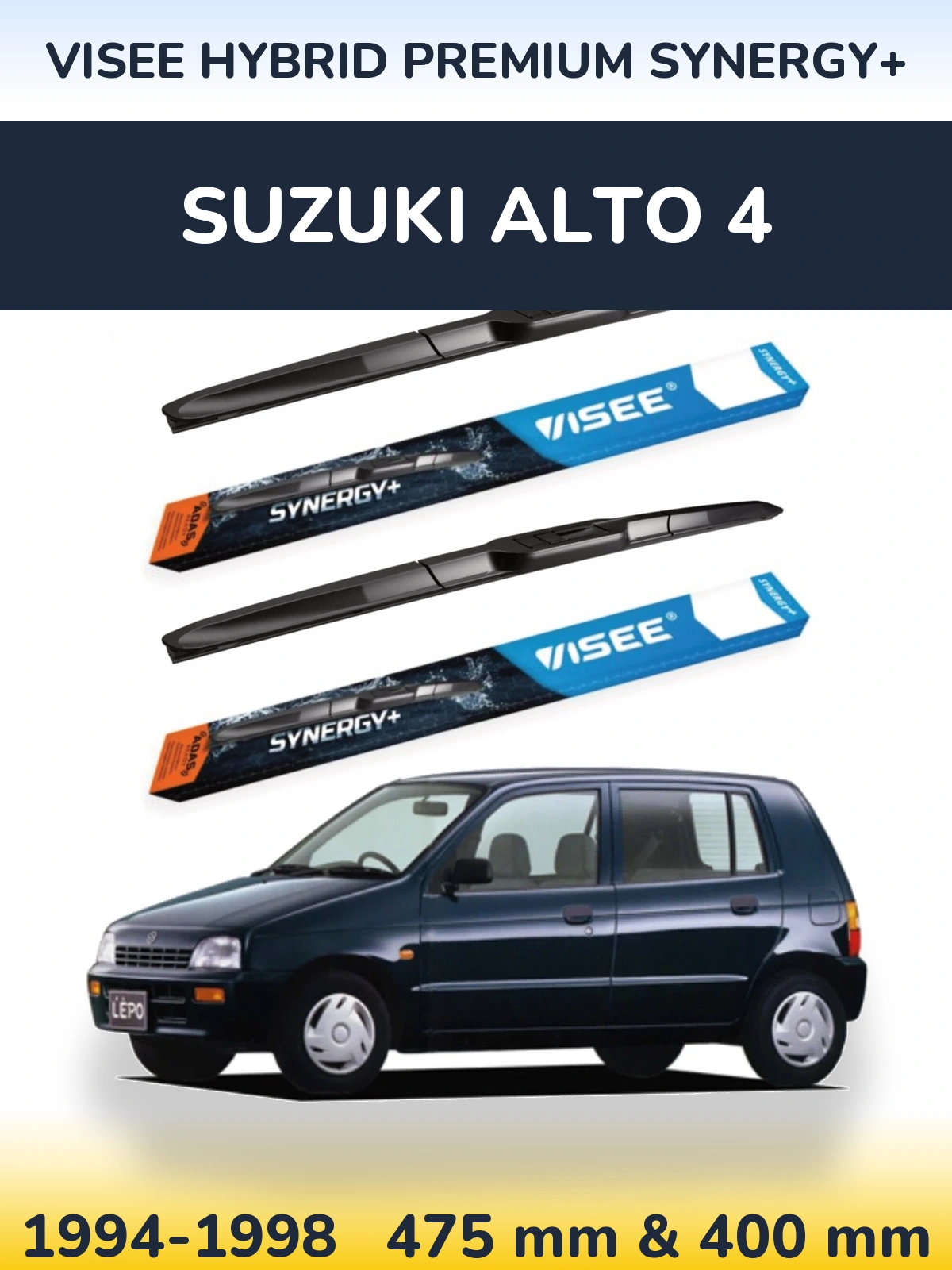 Комплект передних дворников VISEE HYBRID PREMIUM SYNERGY+ 475 & 400 мм для Suzuki Alto 4 1994-1998
