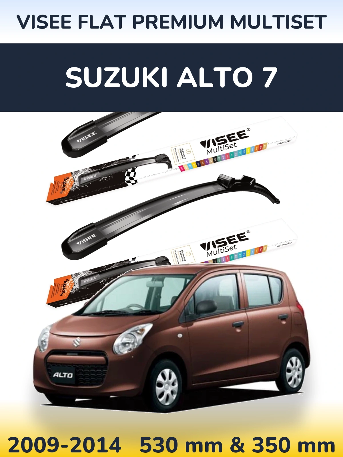 Torkarblad VISEE FLAT PREMIUM MultiSet för Suzuki Alto 7