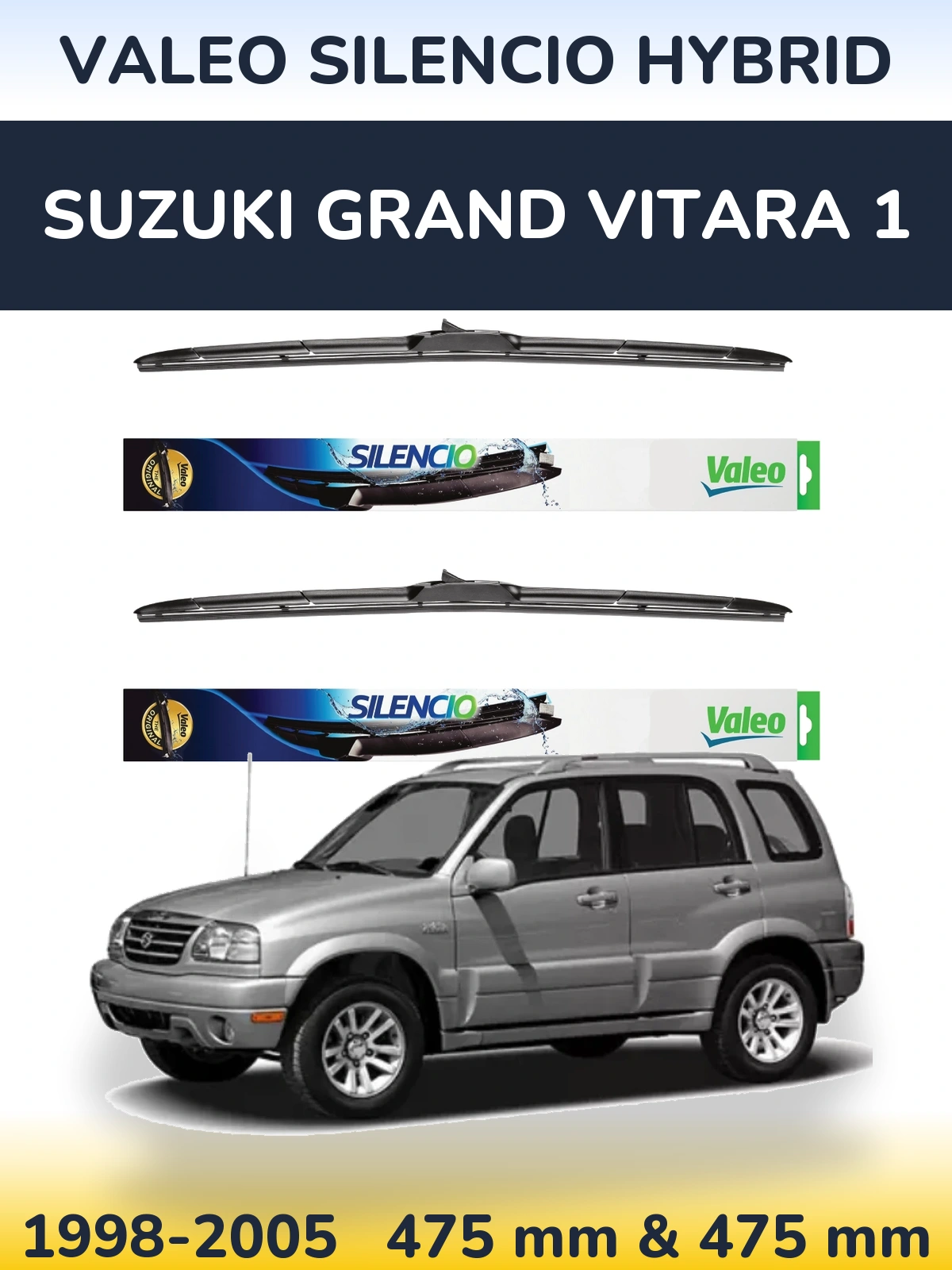 Torkarblad Valeo Silencio Hybrid för Suzuki Grand Vitara 1