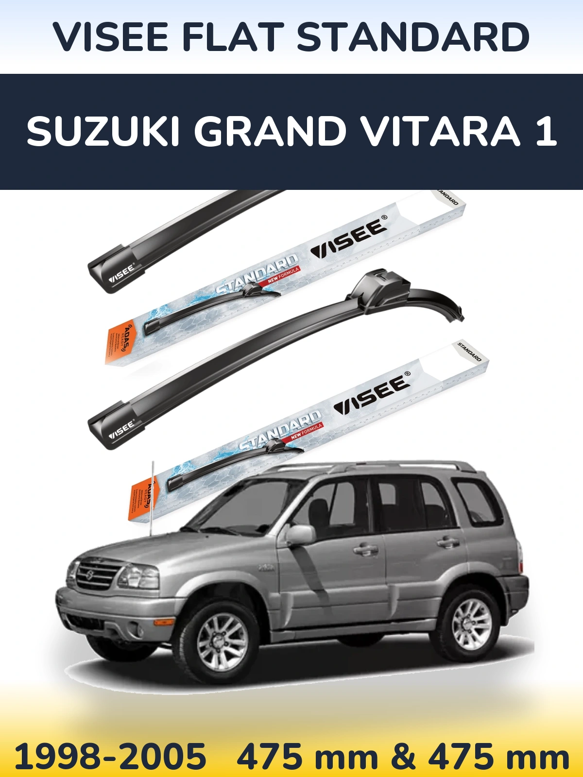 Torkarblad VISEE FLAT STANDARD för Suzuki Grand Vitara 1