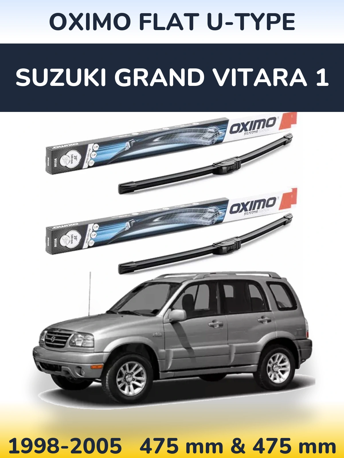 Torkarblad Oximo Flat U-type för Suzuki Grand Vitara 1