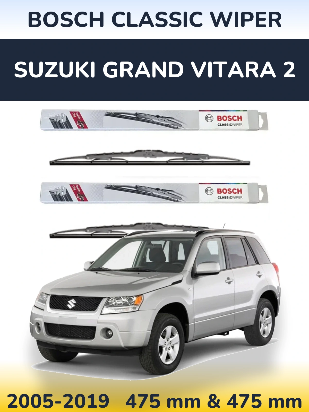Torkarblad BOSCH Classic Wiper för Suzuki Grand Vitara 2