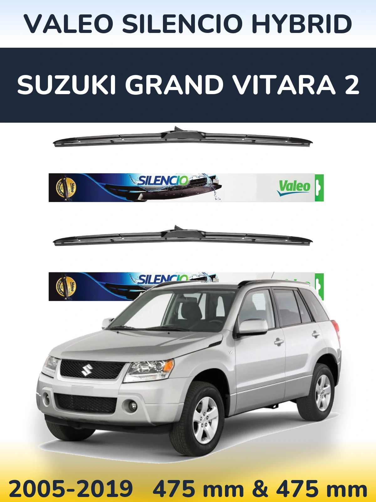 Torkarblad Valeo Silencio Hybrid för Suzuki Grand Vitara 2