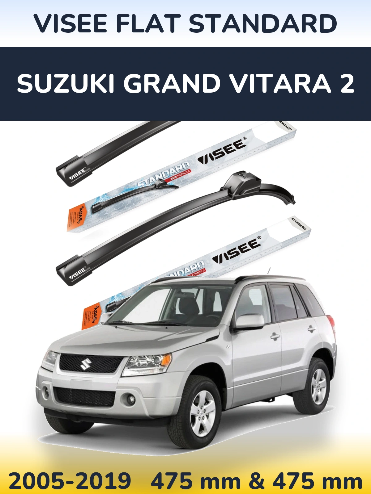 Torkarblad VISEE FLAT STANDARD för Suzuki Grand Vitara 2