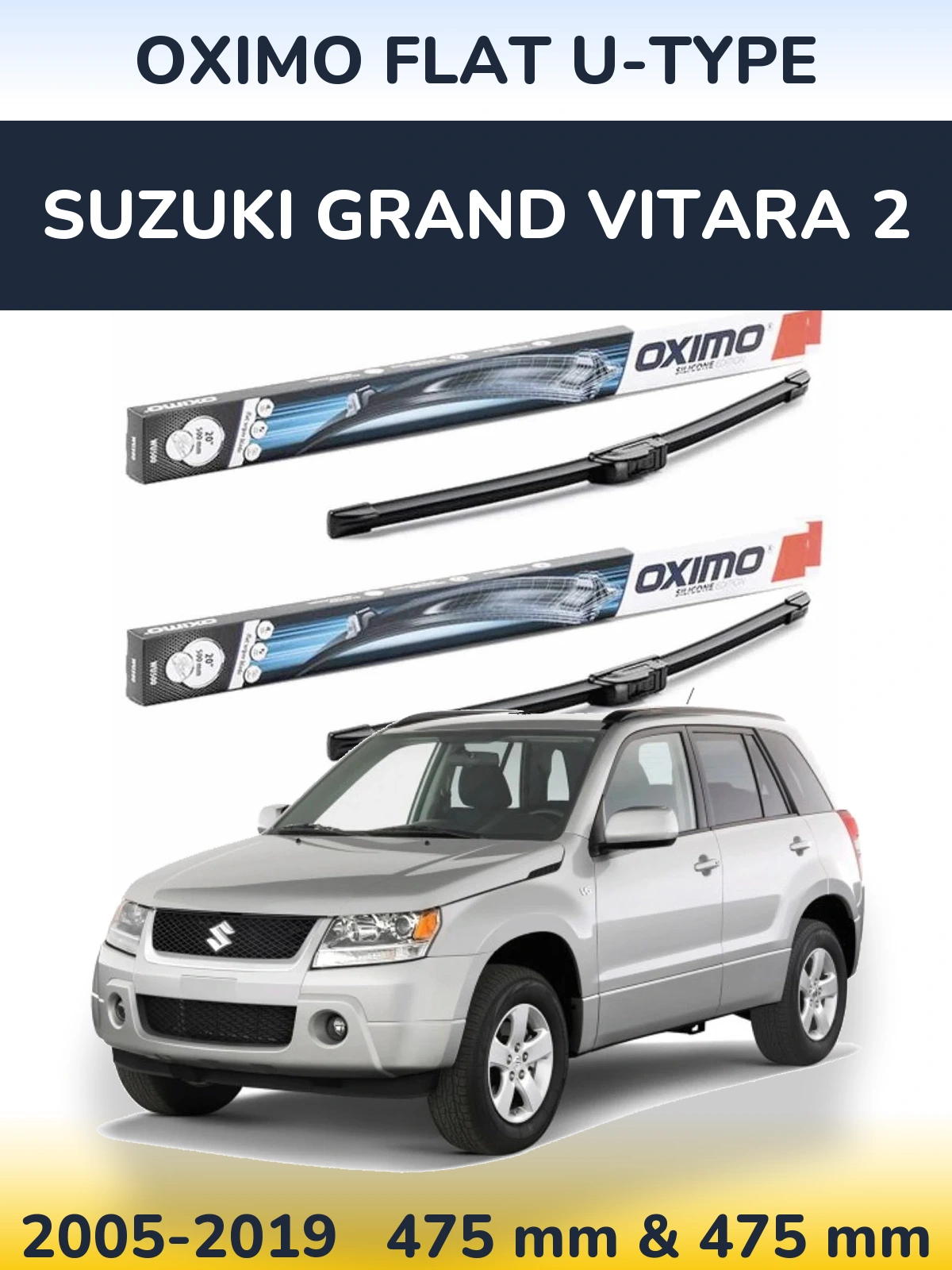 Torkarblad Oximo Flat U-type för Suzuki Grand Vitara 2