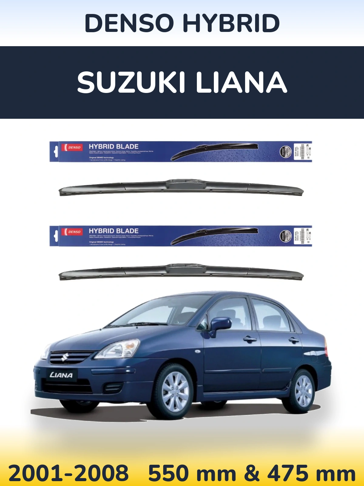 Torkarblad Denso Hybrid för Suzuki Liana