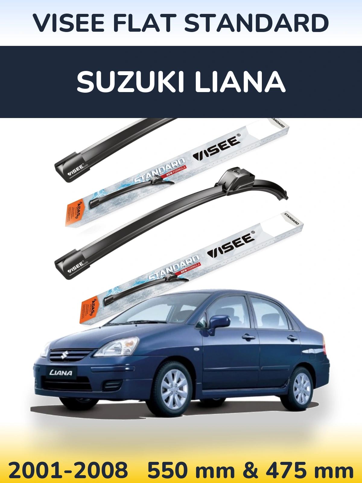 Torkarblad VISEE FLAT STANDARD för Suzuki Liana