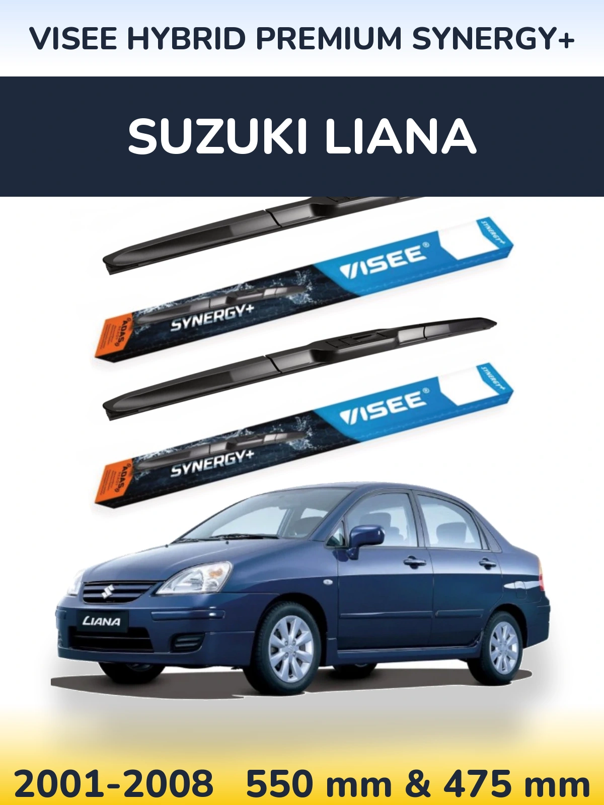 Torkarblad VISEE HYBRID PREMIUM SYNERGY+ för Suzuki Liana