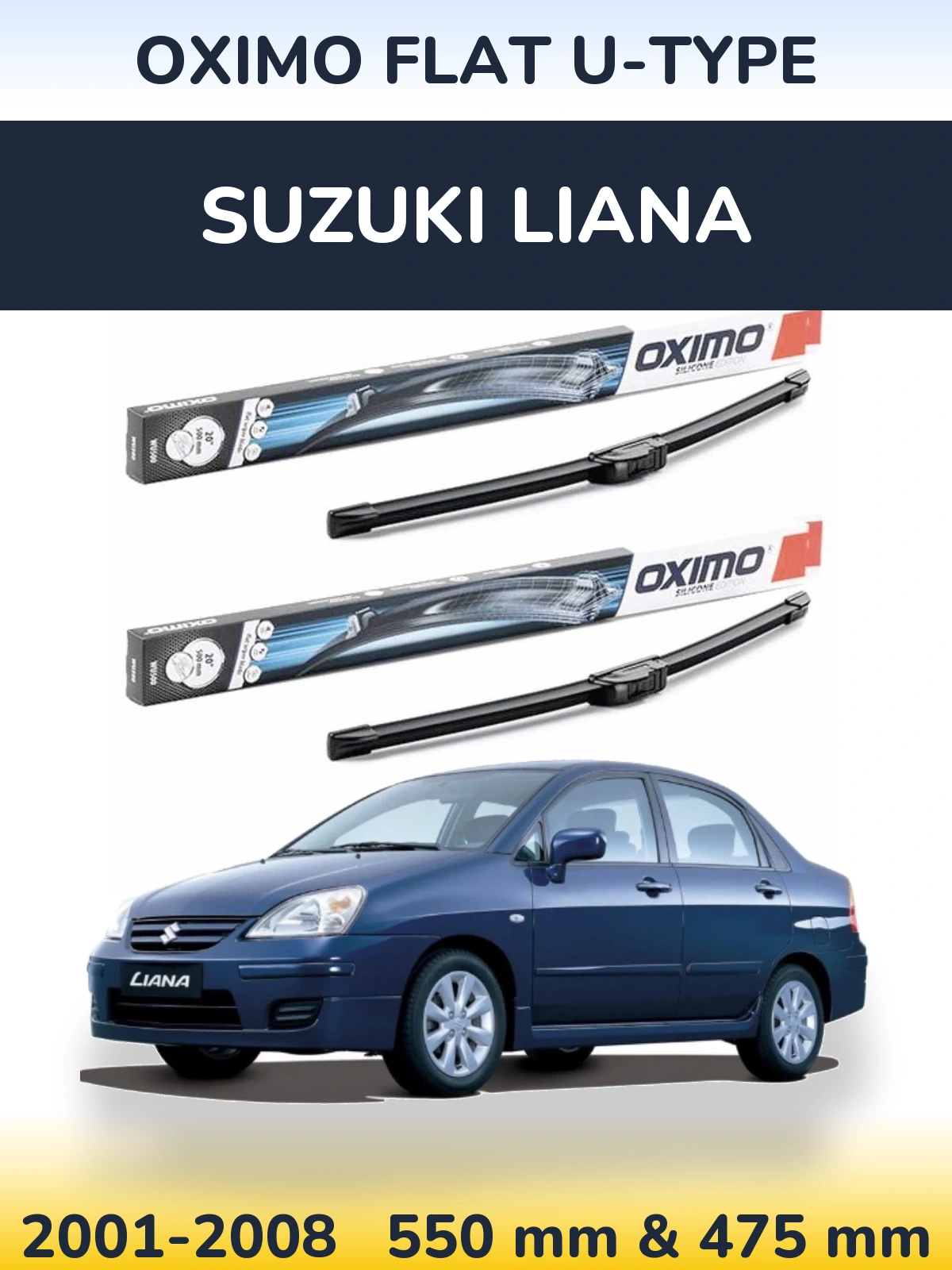 Torkarblad Oximo Flat U-type för Suzuki Liana