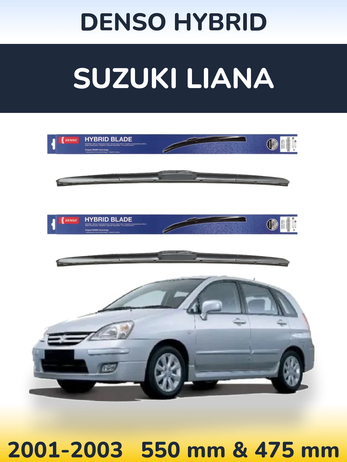 Torkarblad Denso Hybrid för Suzuki Liana