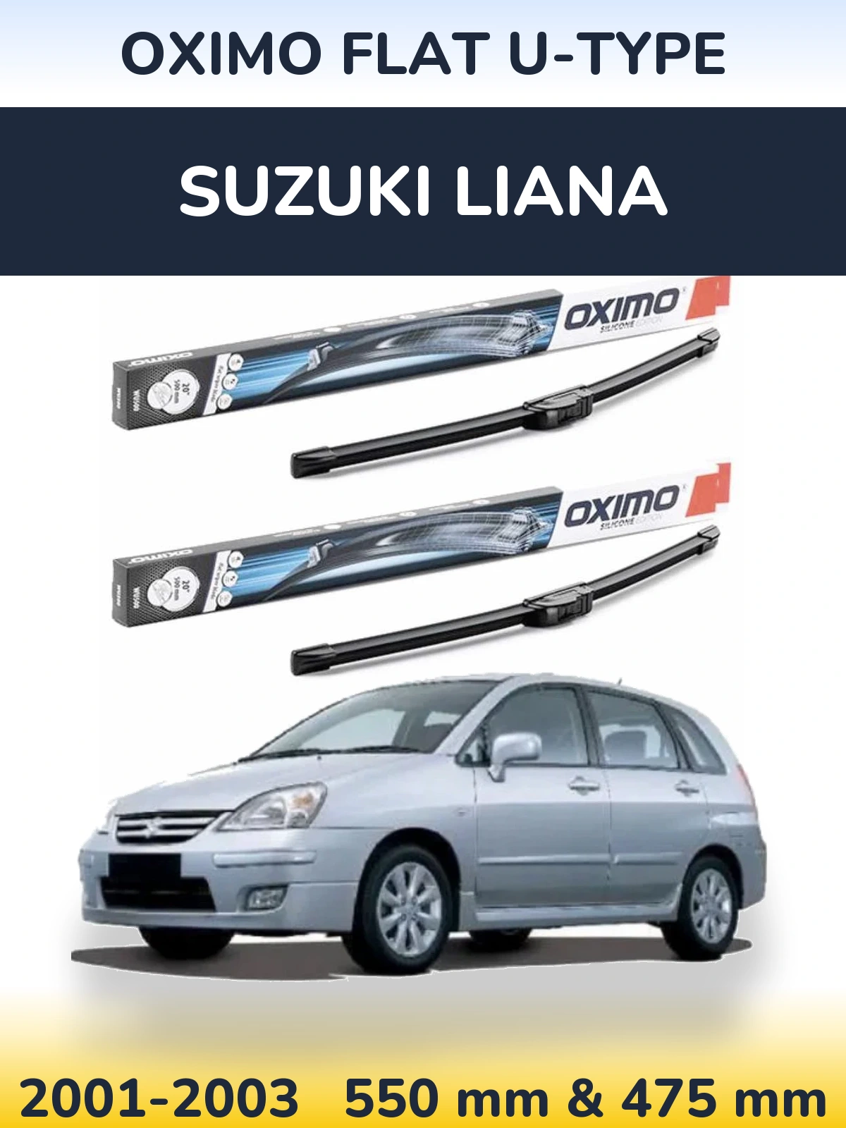 Torkarblad Oximo Flat U-type för Suzuki Liana