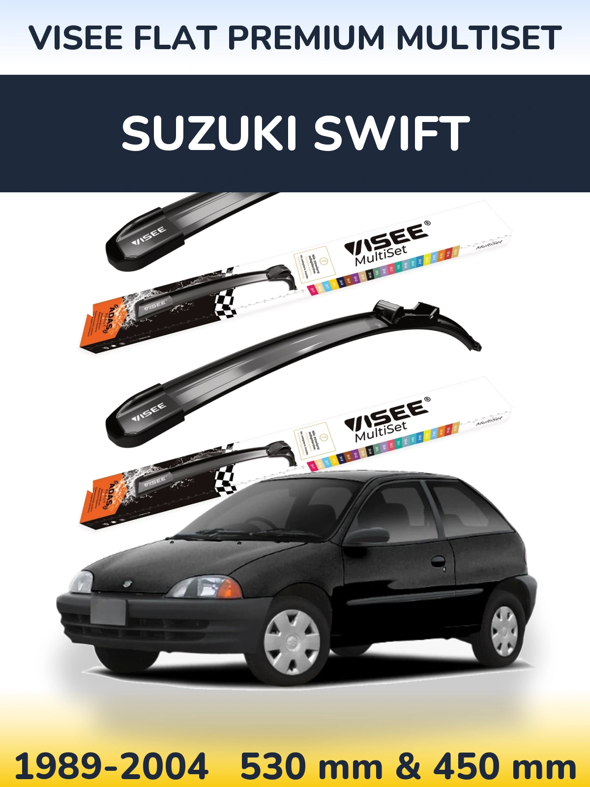 Torkarblad VISEE FLAT PREMIUM MultiSet för Suzuki Swift