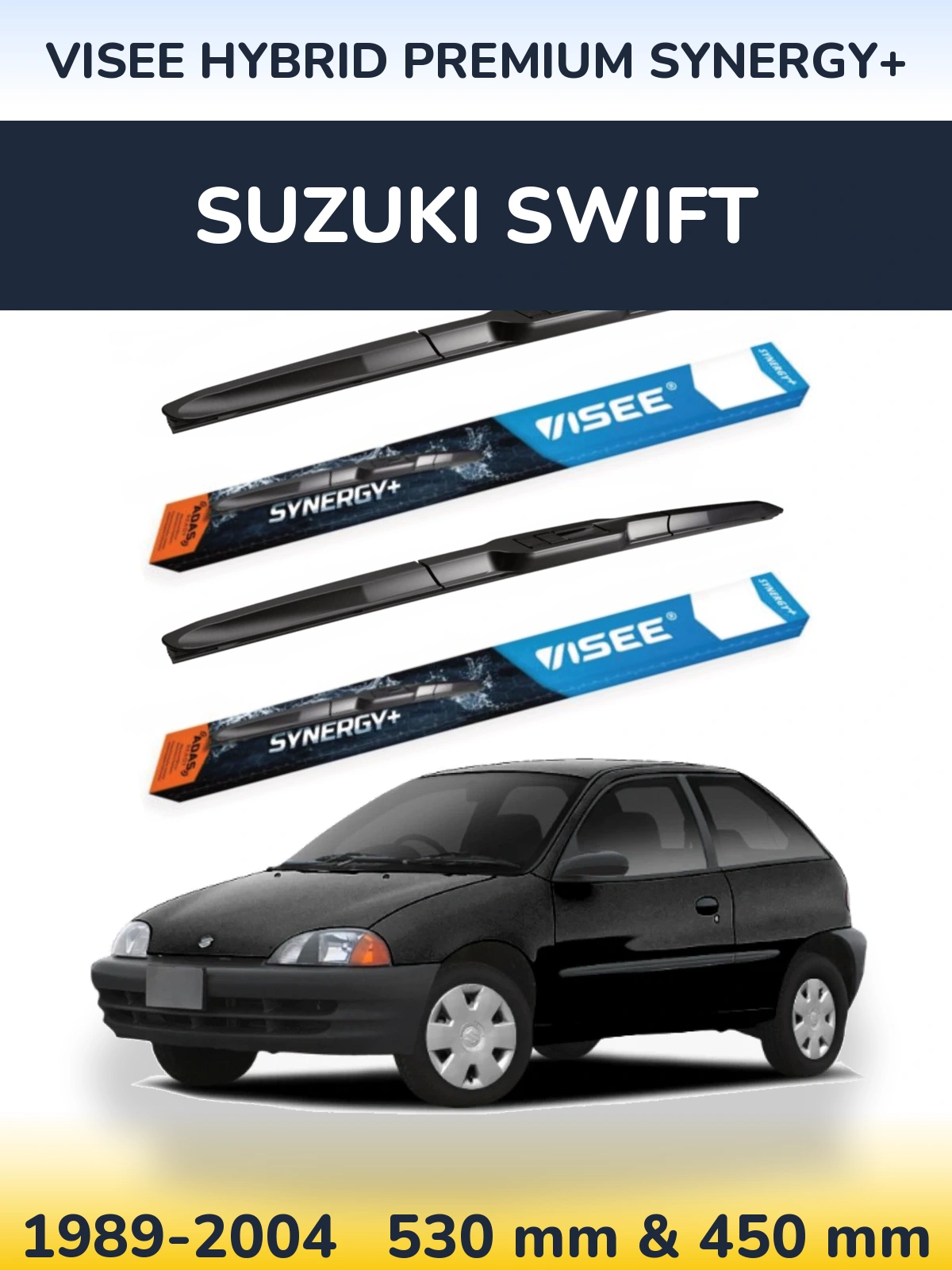 Комплект передніх щіток VISEE HYBRID PREMIUM SYNERGY+ 530 & 450 мм для Suzuki Swift 1989-2004