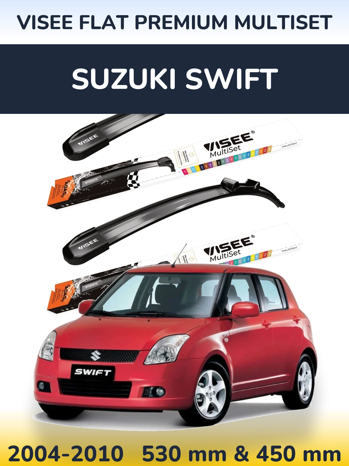 Torkarblad VISEE FLAT PREMIUM MultiSet för Suzuki Swift