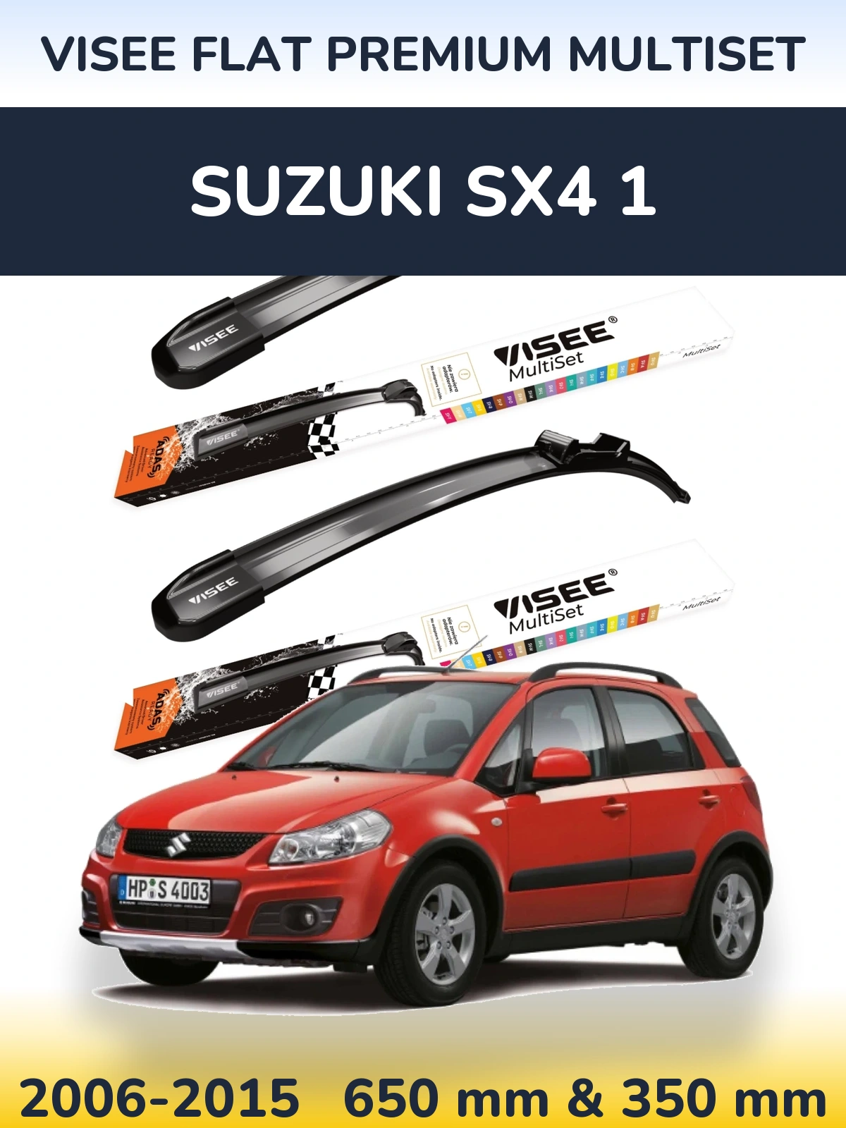 Torkarblad VISEE FLAT PREMIUM MultiSet för Suzuki SX4 1