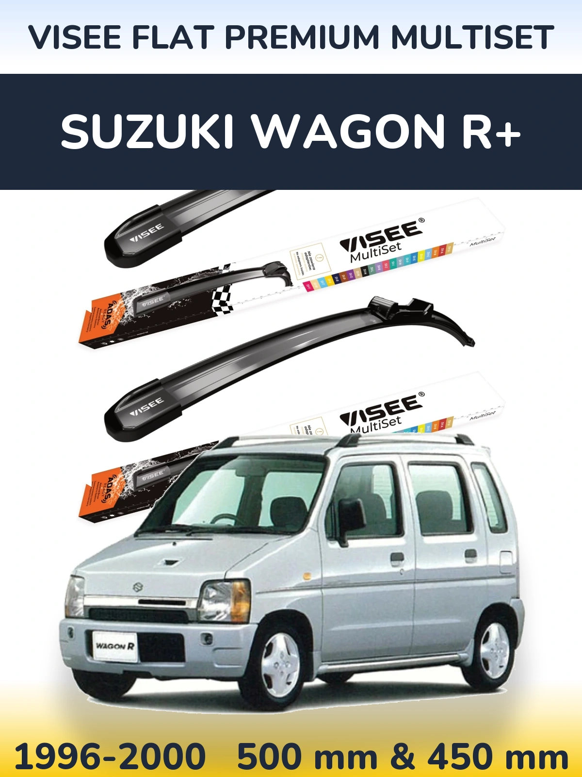 Torkarblad VISEE FLAT PREMIUM MultiSet för Suzuki Wagon R+