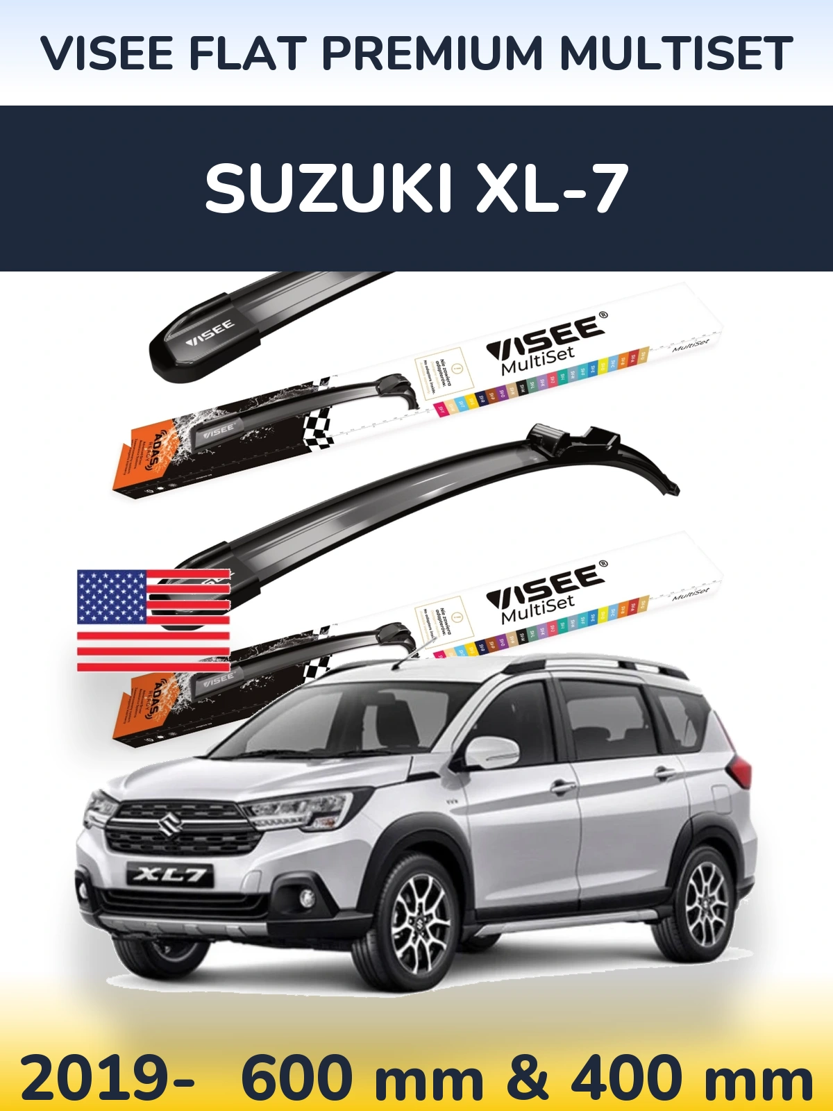 Torkarblad VISEE FLAT PREMIUM MultiSet för Suzuki XL-7
