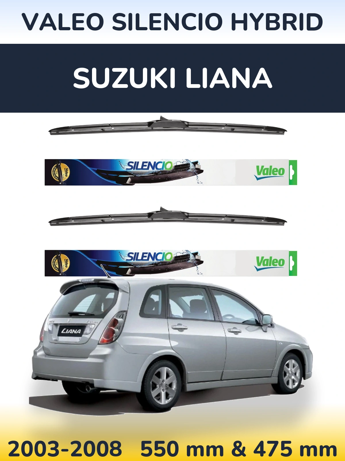 Torkarblad Valeo Silencio Hybrid för Suzuki Liana