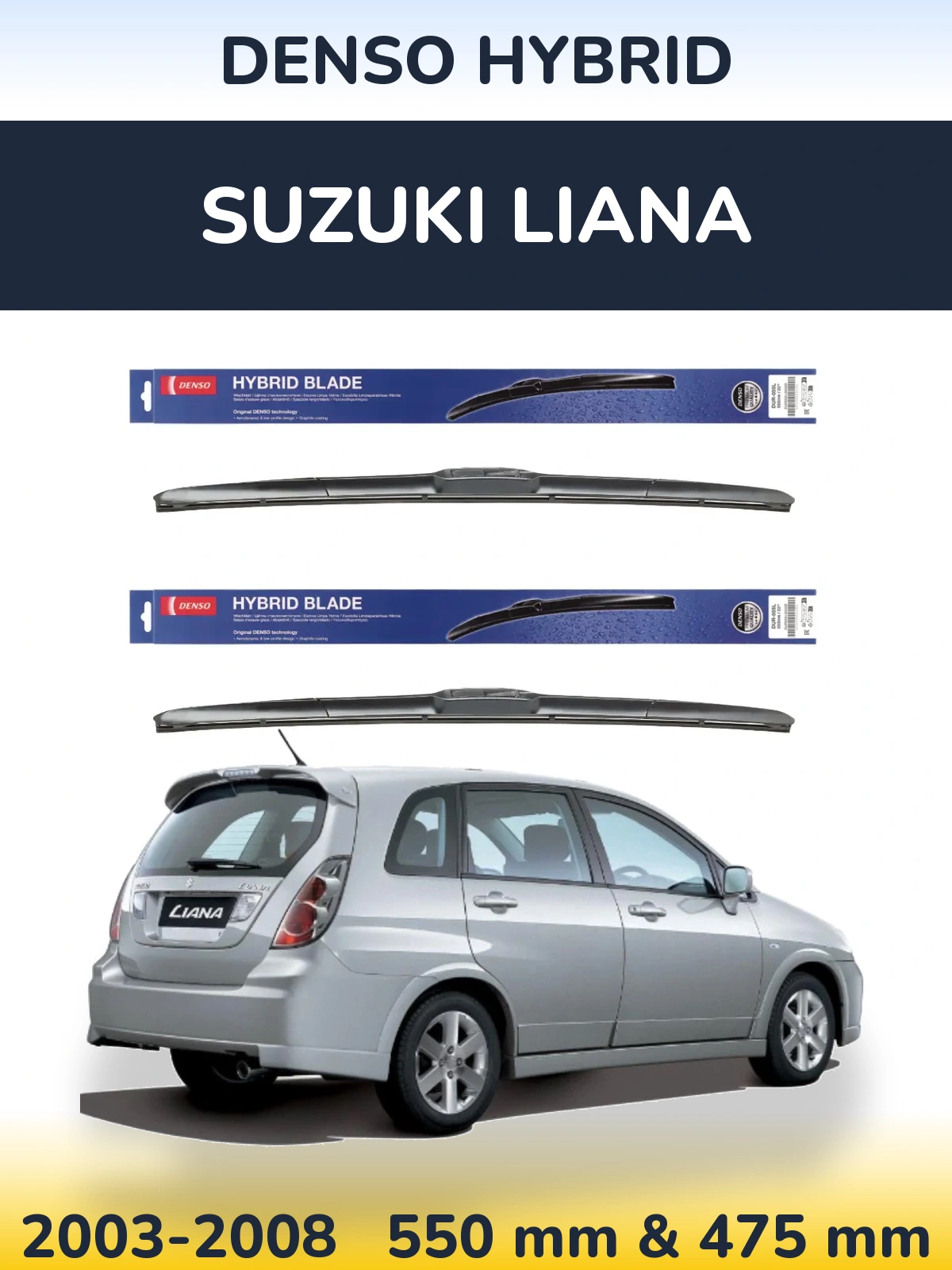 Torkarblad Denso Hybrid för Suzuki Liana