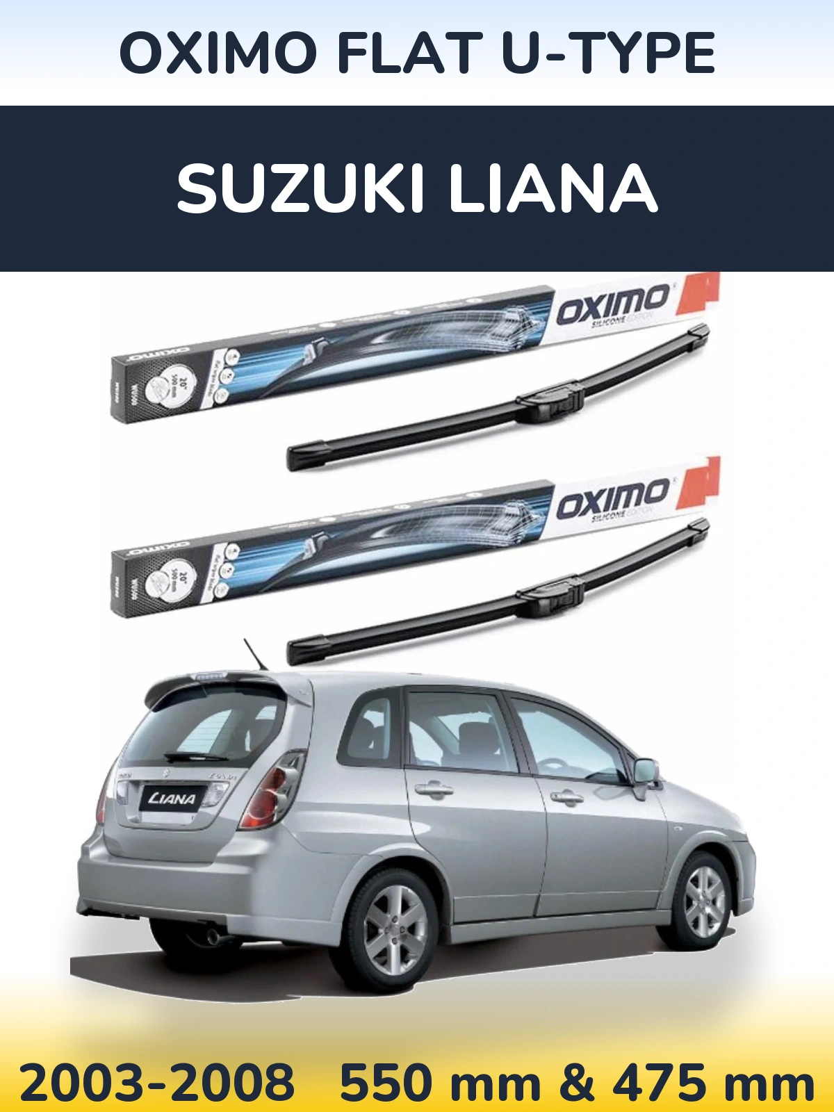 Torkarblad Oximo Flat U-type för Suzuki Liana