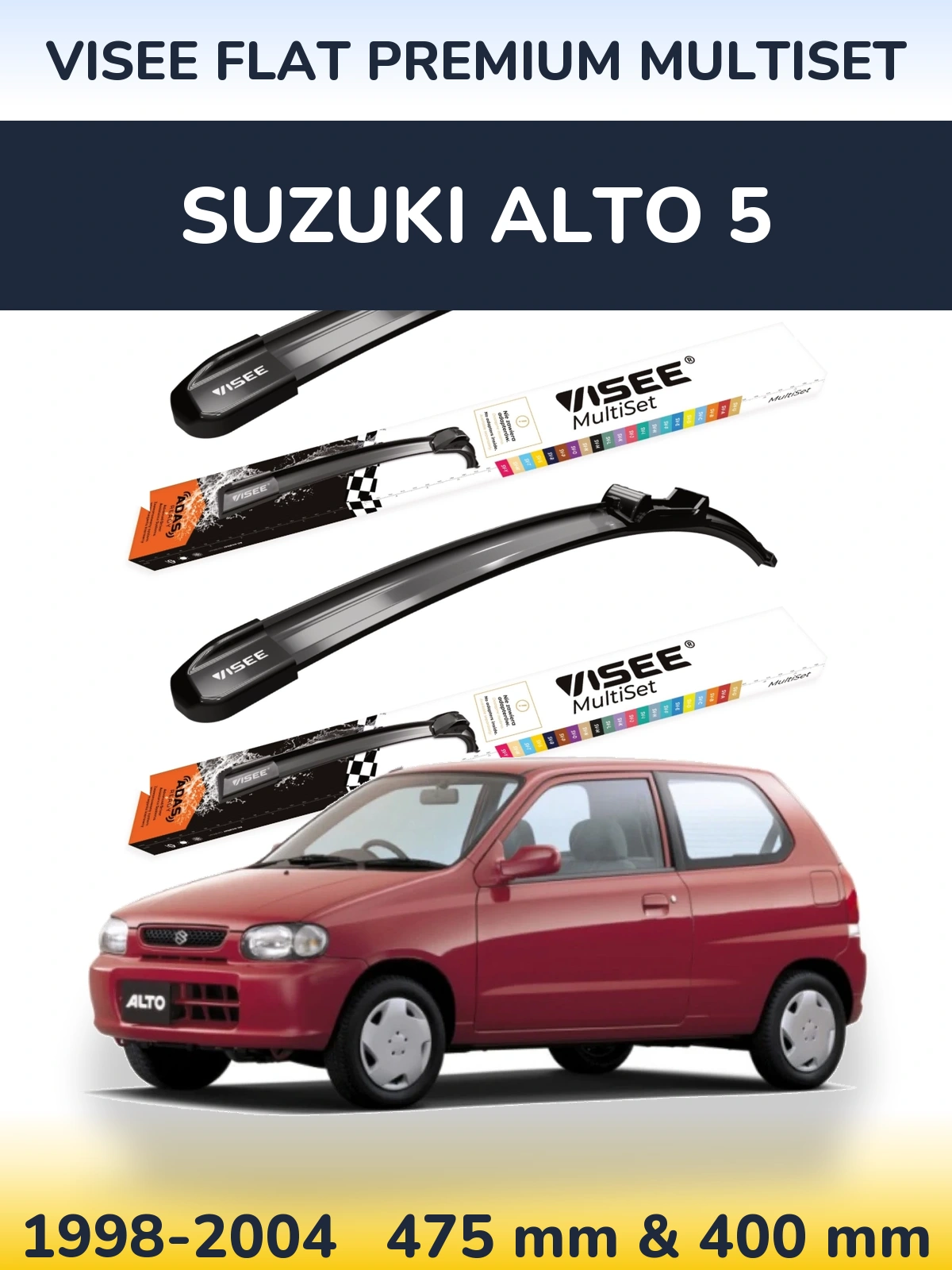 Torkarblad VISEE FLAT PREMIUM MultiSet för Suzuki Alto 5