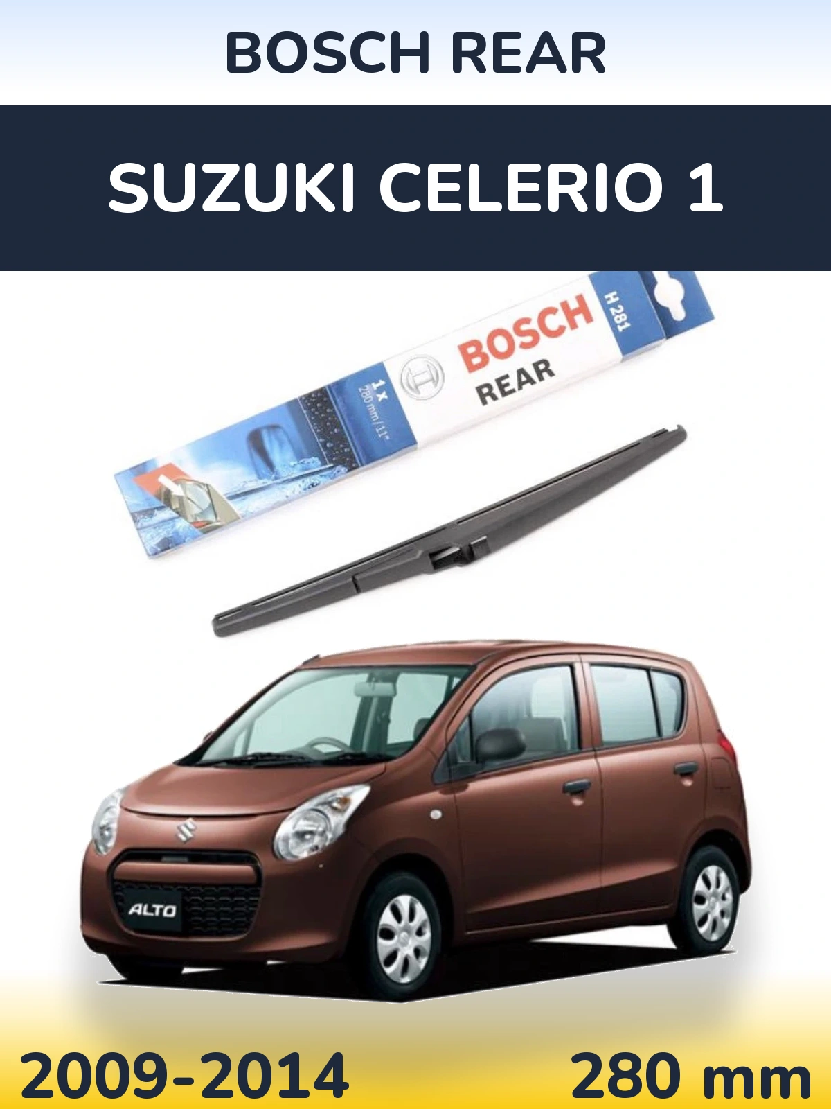 Задний дворник BOSCH Rear 280 мм для Suzuki Celerio 1 2009-2014