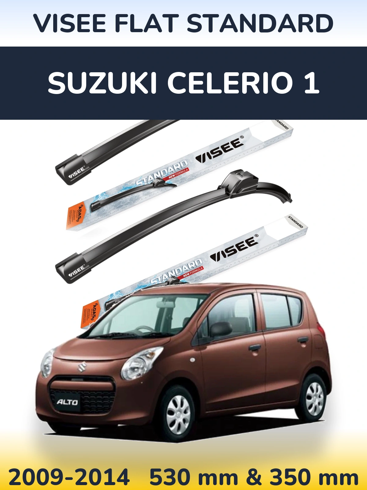 Torkarblad VISEE FLAT STANDARD för Suzuki Celerio 1