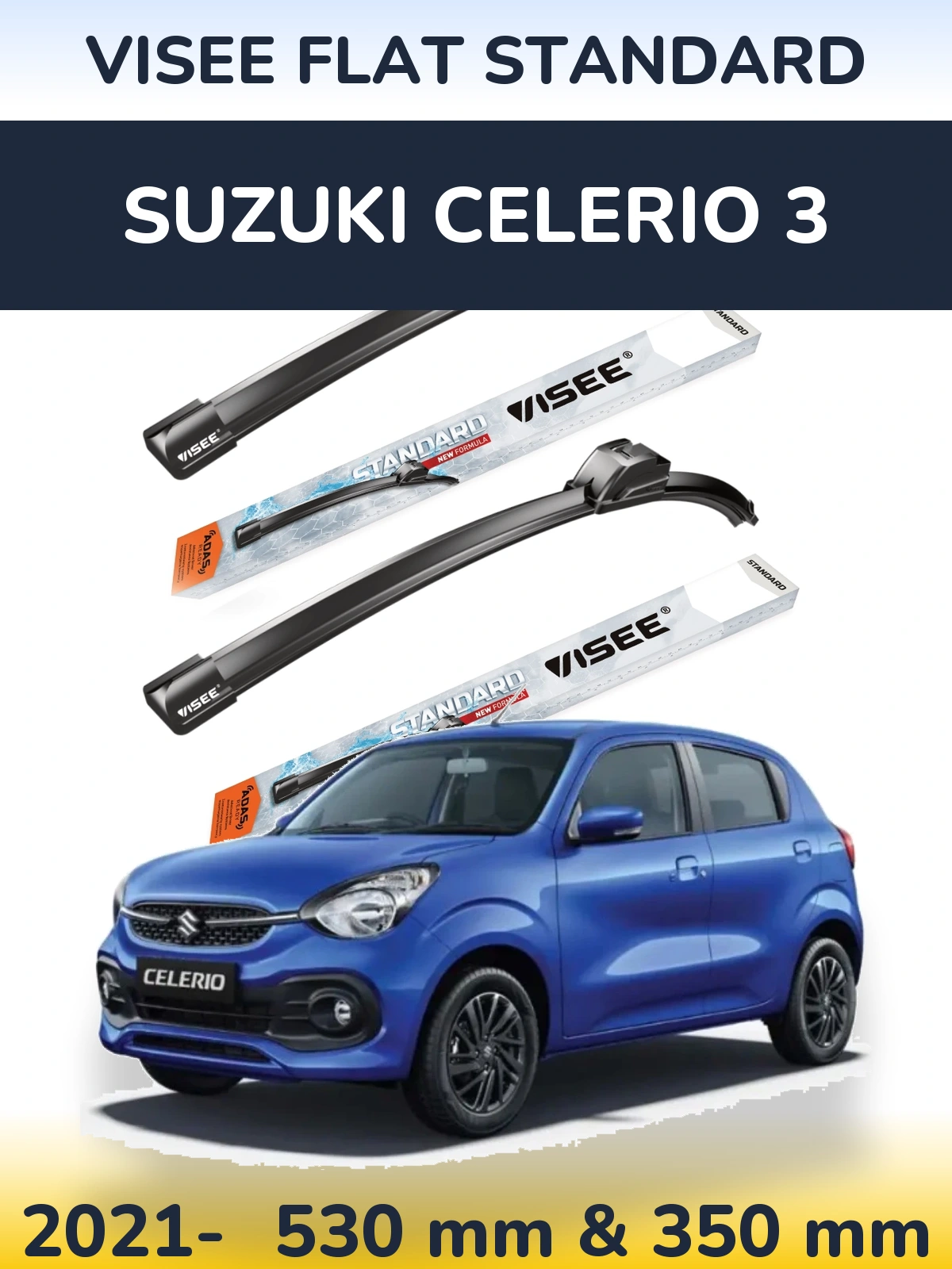 Torkarblad VISEE FLAT STANDARD för Suzuki Celerio 3