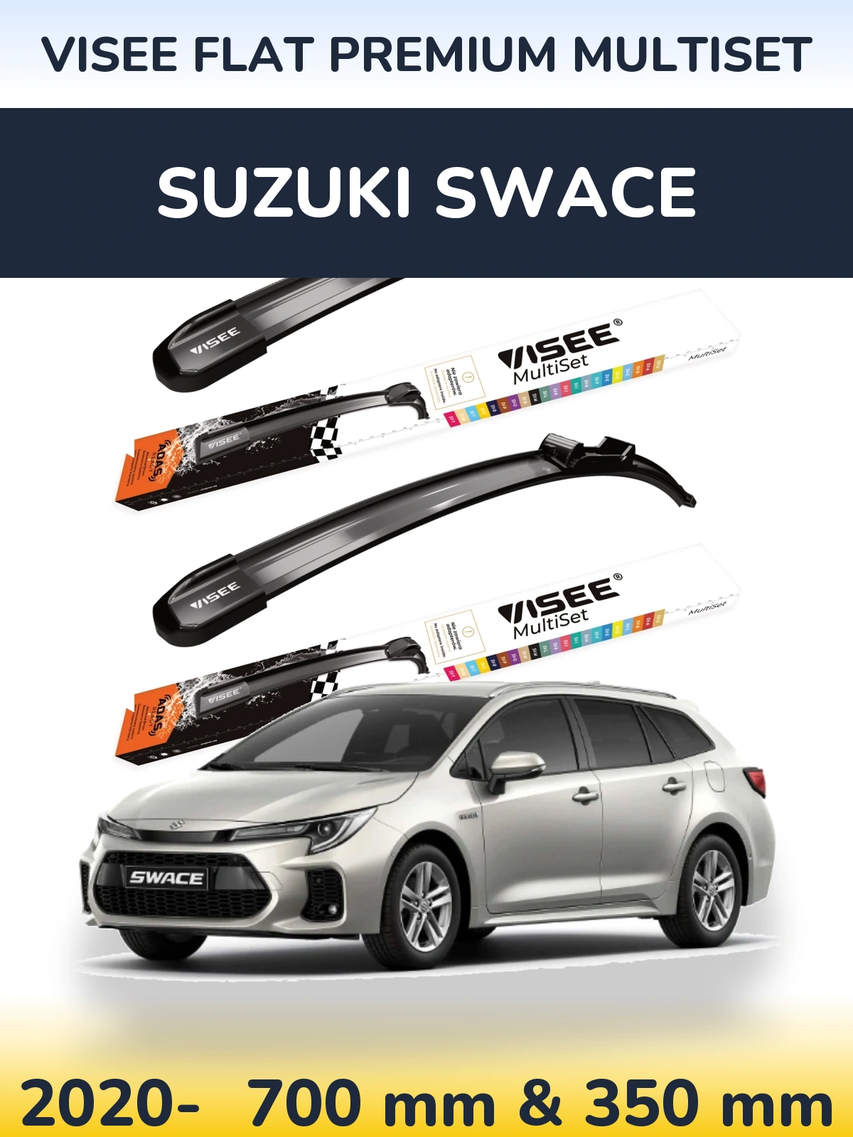 Torkarblad VISEE FLAT PREMIUM MultiSet för Suzuki Swace