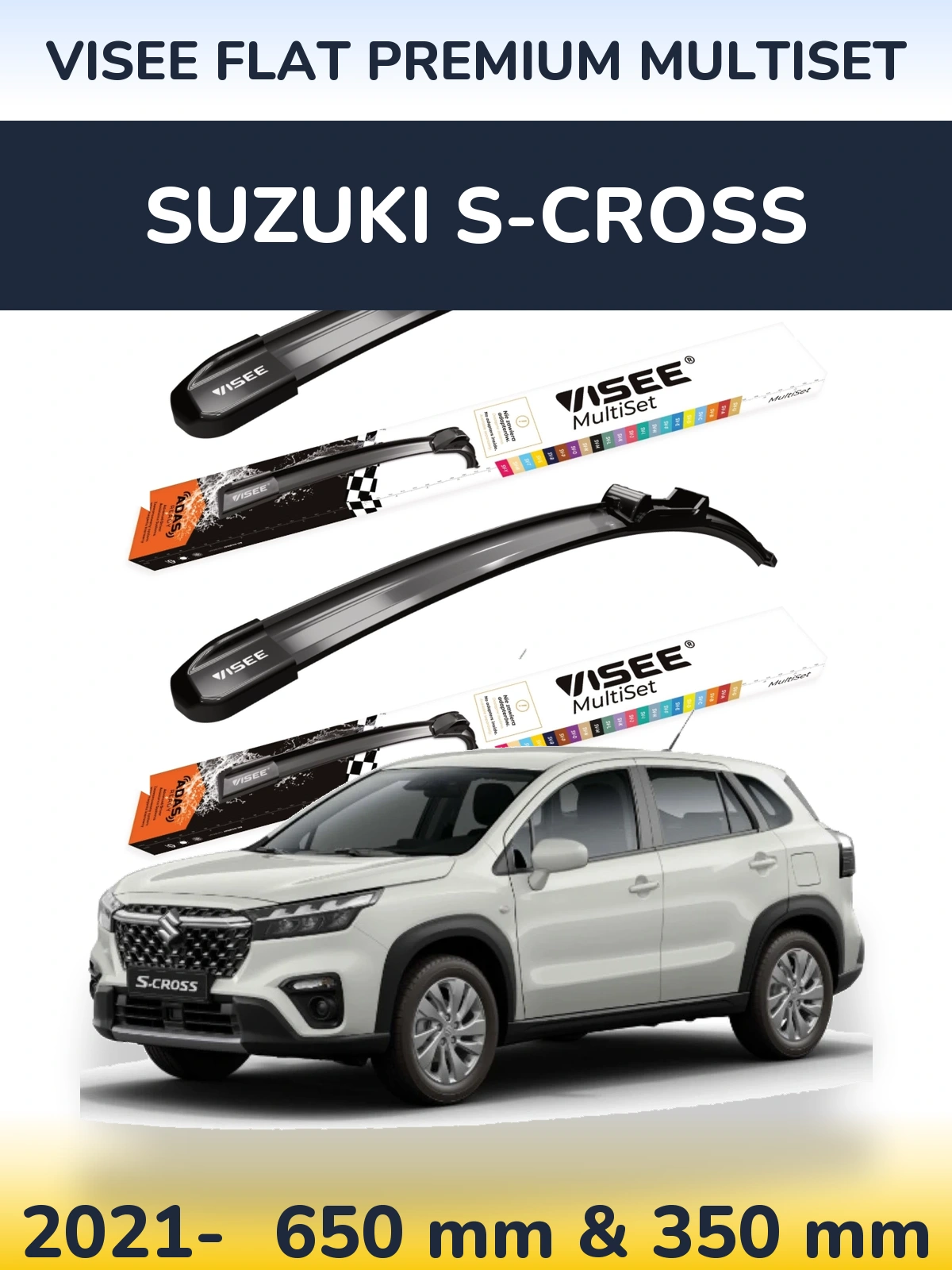 Torkarblad VISEE FLAT PREMIUM MultiSet för Suzuki S-Cross