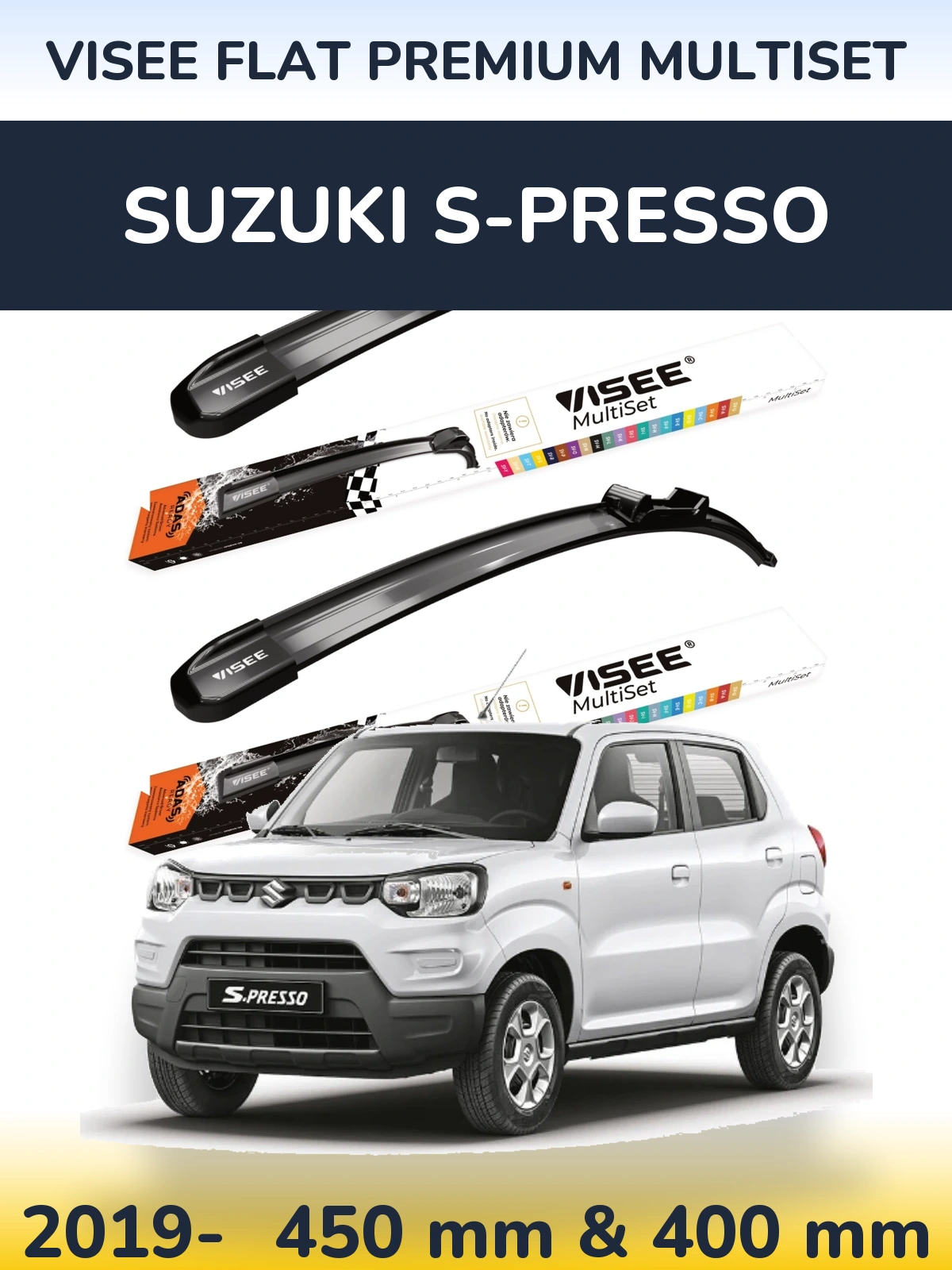 Torkarblad VISEE FLAT PREMIUM MultiSet för Suzuki S-Presso