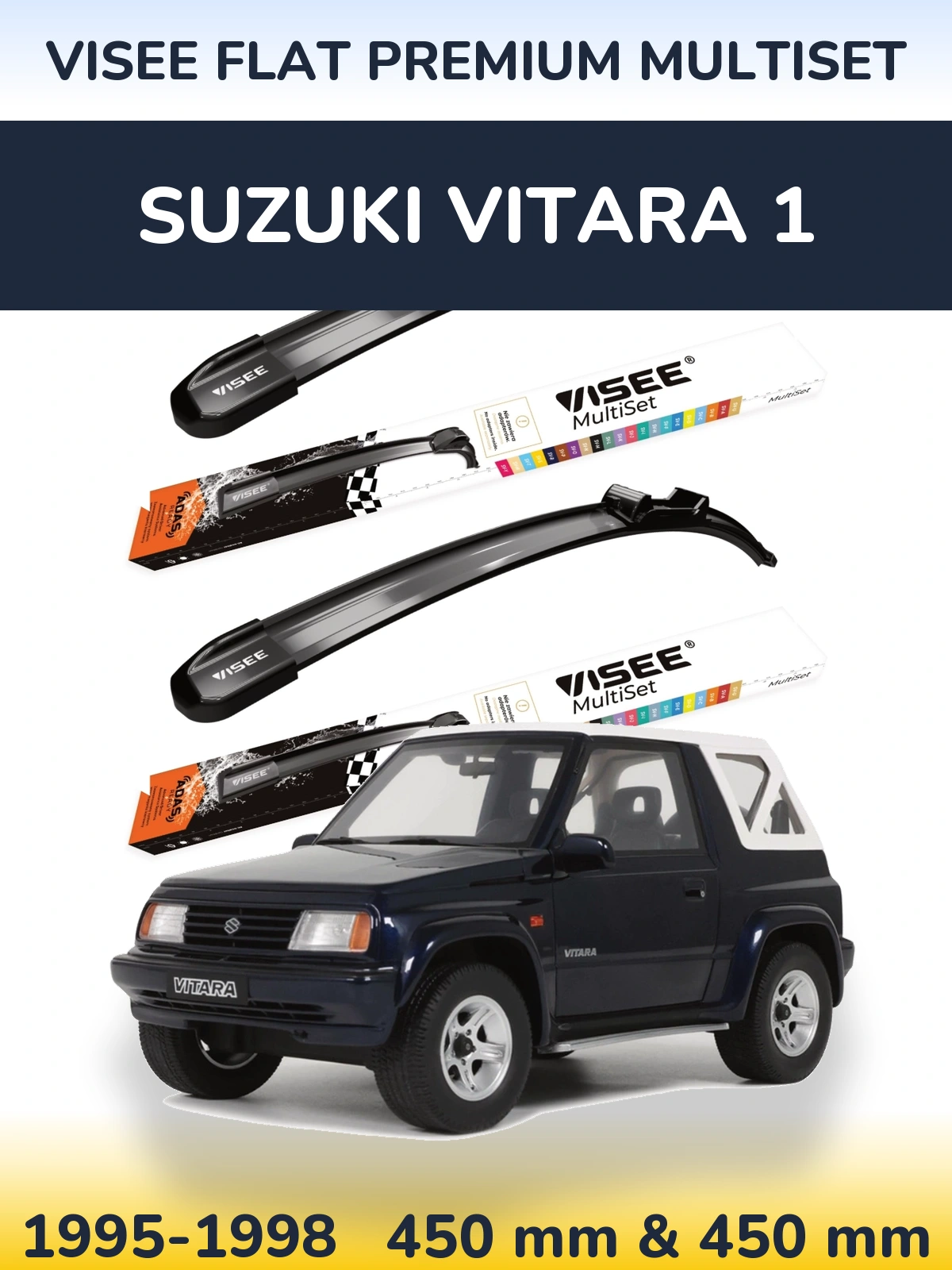 Torkarblad VISEE FLAT PREMIUM MultiSet för Suzuki Vitara 1