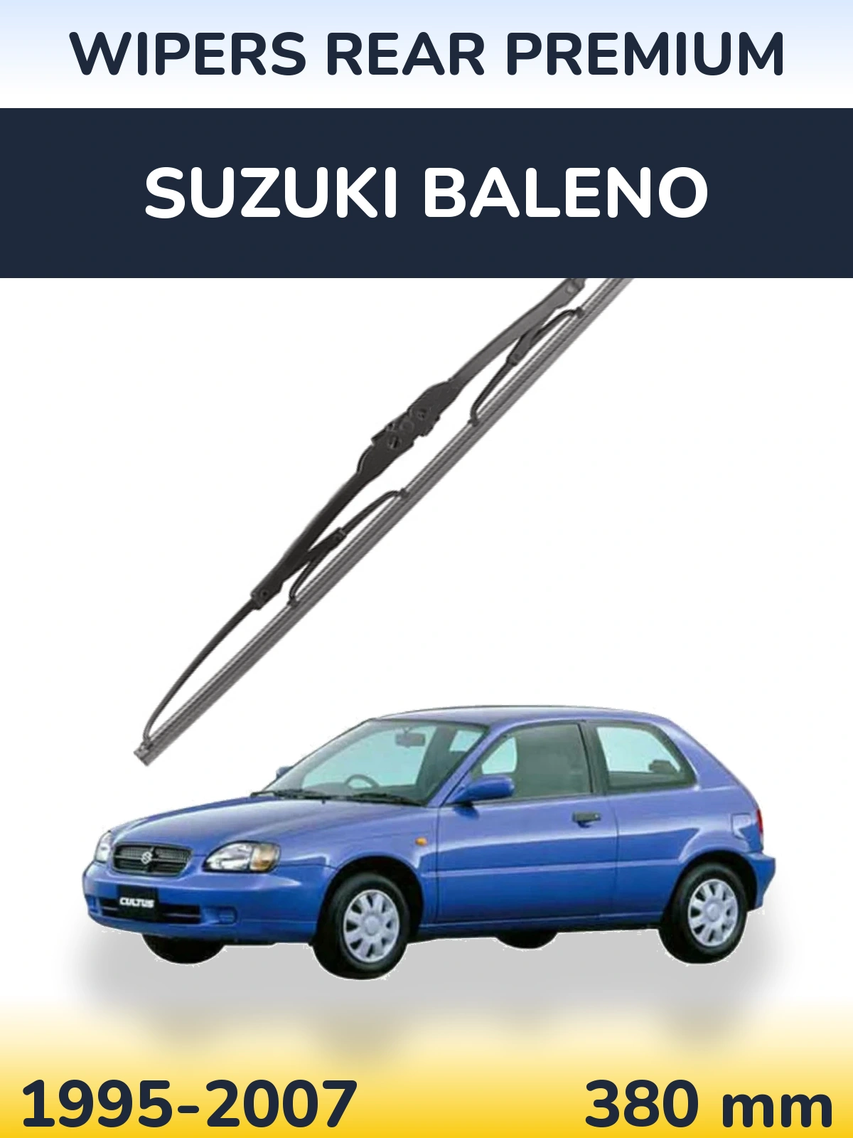 Rear wiper blade WIPERS REAR PREMIUM 380 mm for Suzuki Baleno 1995-2007