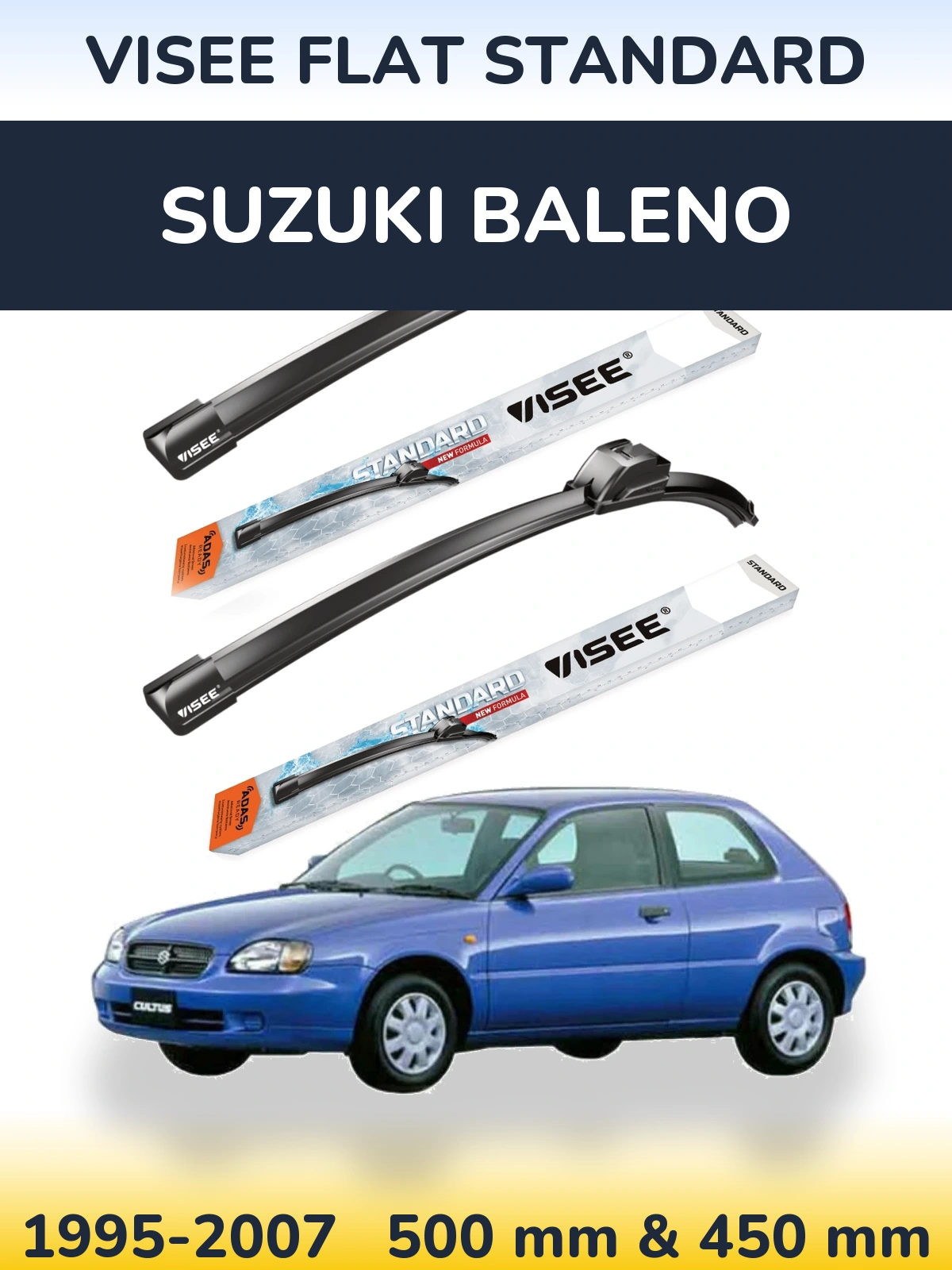 Torkarblad VISEE FLAT STANDARD för Suzuki Baleno