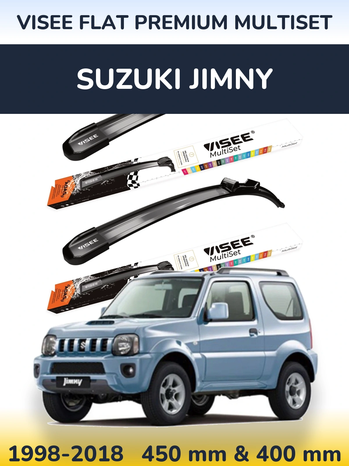 Torkarblad VISEE FLAT PREMIUM MultiSet för Suzuki Jimny