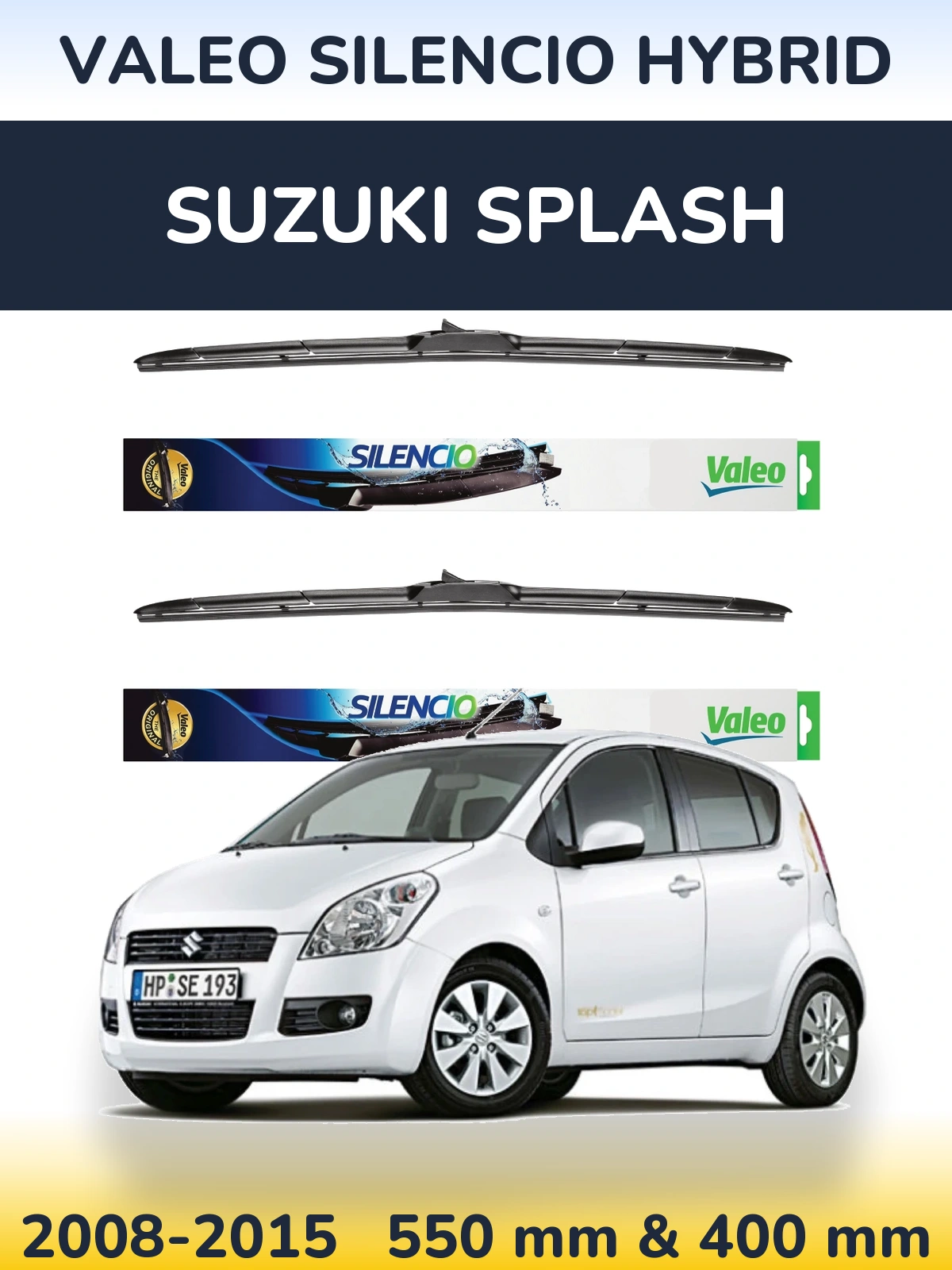 Комплект передніх щіток Valeo Silencio Hybrid 550 & 400 мм для Suzuki Splash 2008-2015