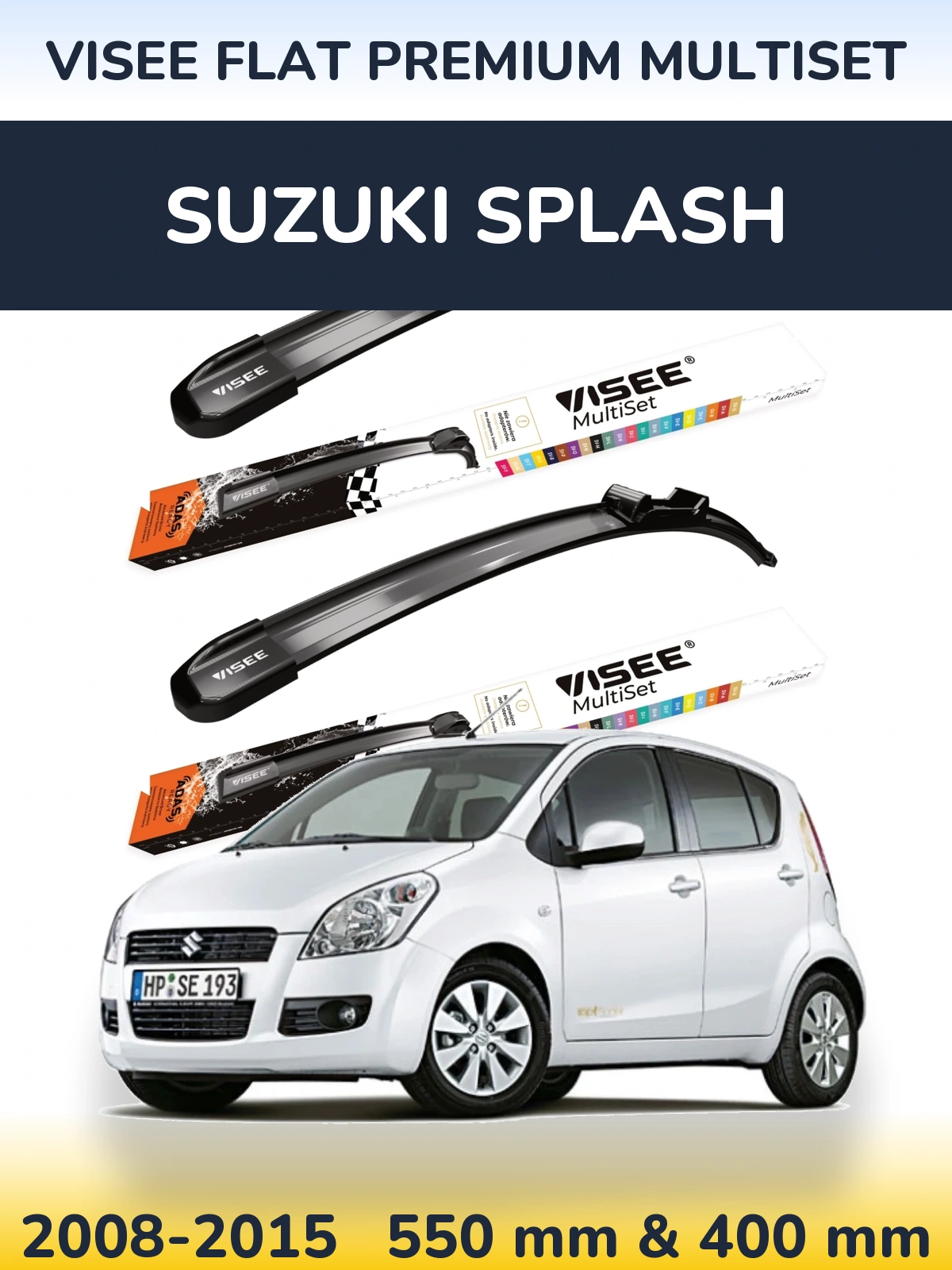 Torkarblad VISEE FLAT PREMIUM MultiSet för Suzuki Splash