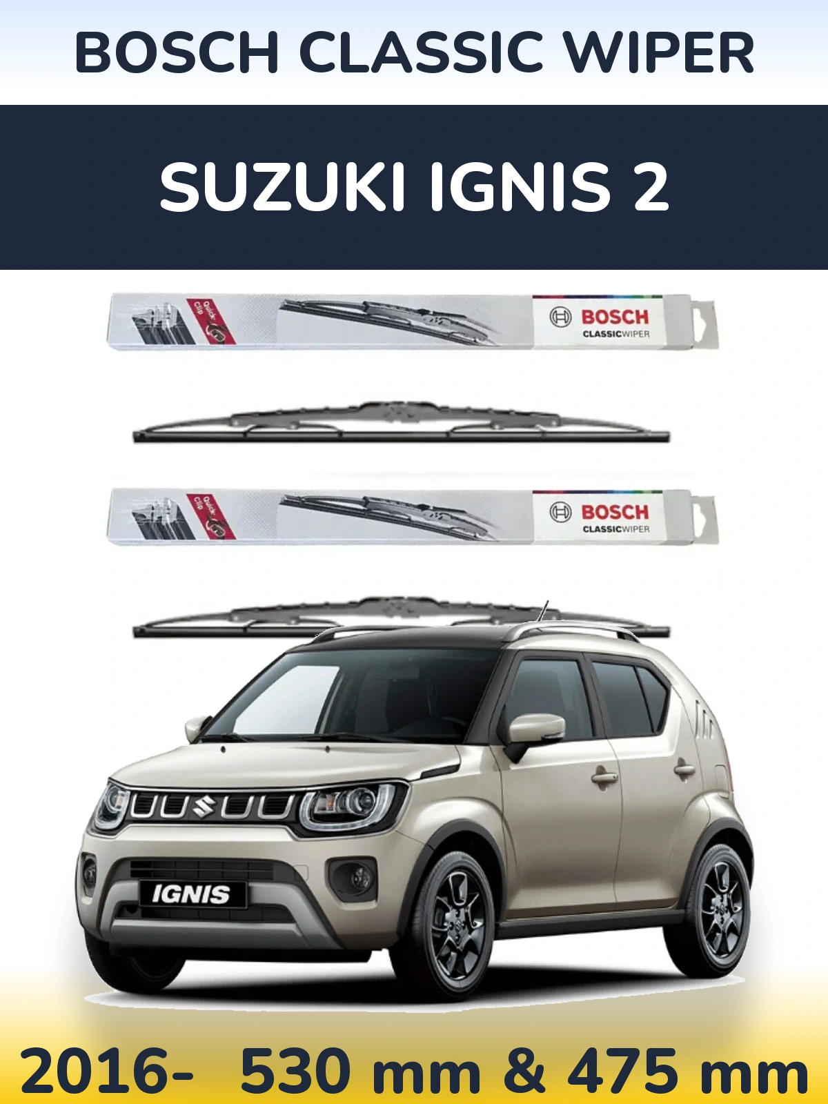 Torkarblad BOSCH Classic Wiper för Suzuki Ignis 2