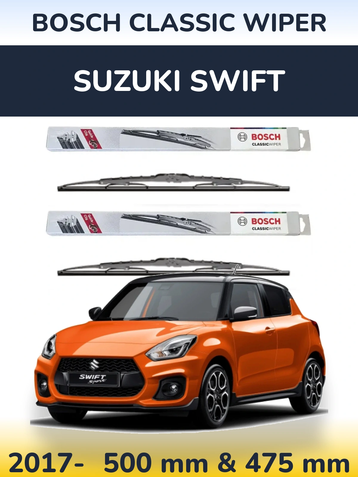 Torkarblad BOSCH Classic Wiper för Suzuki Swift