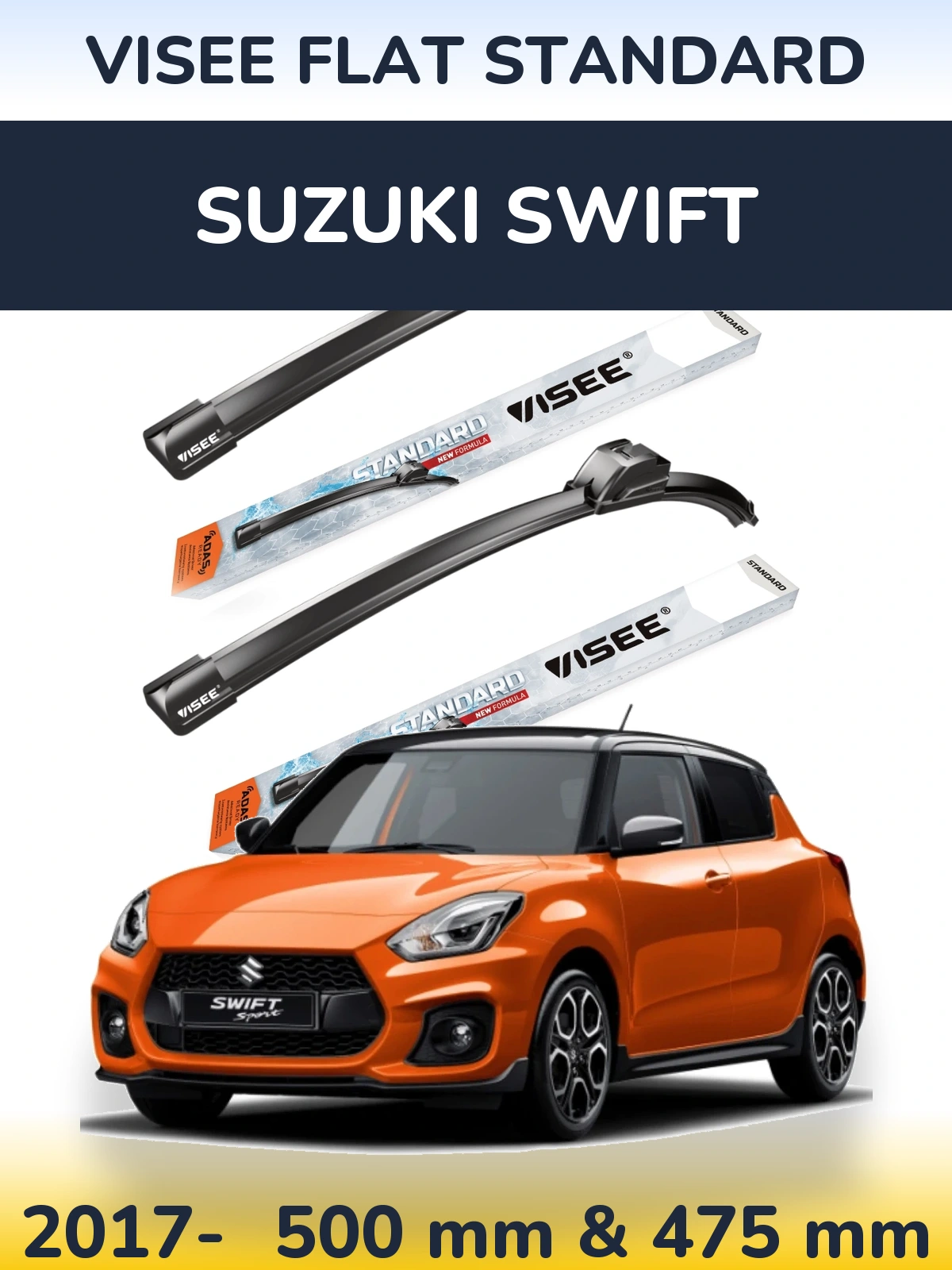 Torkarblad VISEE FLAT STANDARD för Suzuki Swift