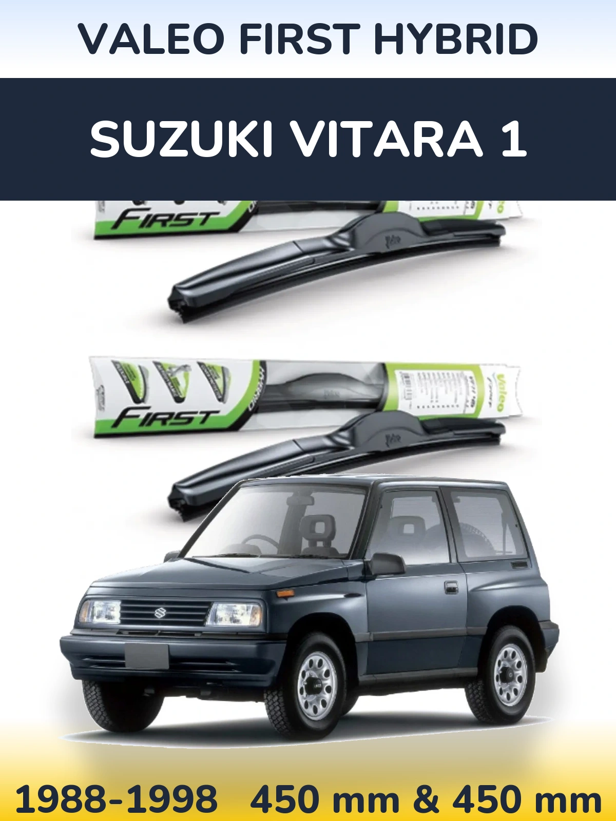 Комплект передних дворников Valeo First Hybrid 450 & 450 мм для Suzuki Vitara 1 1988-1998