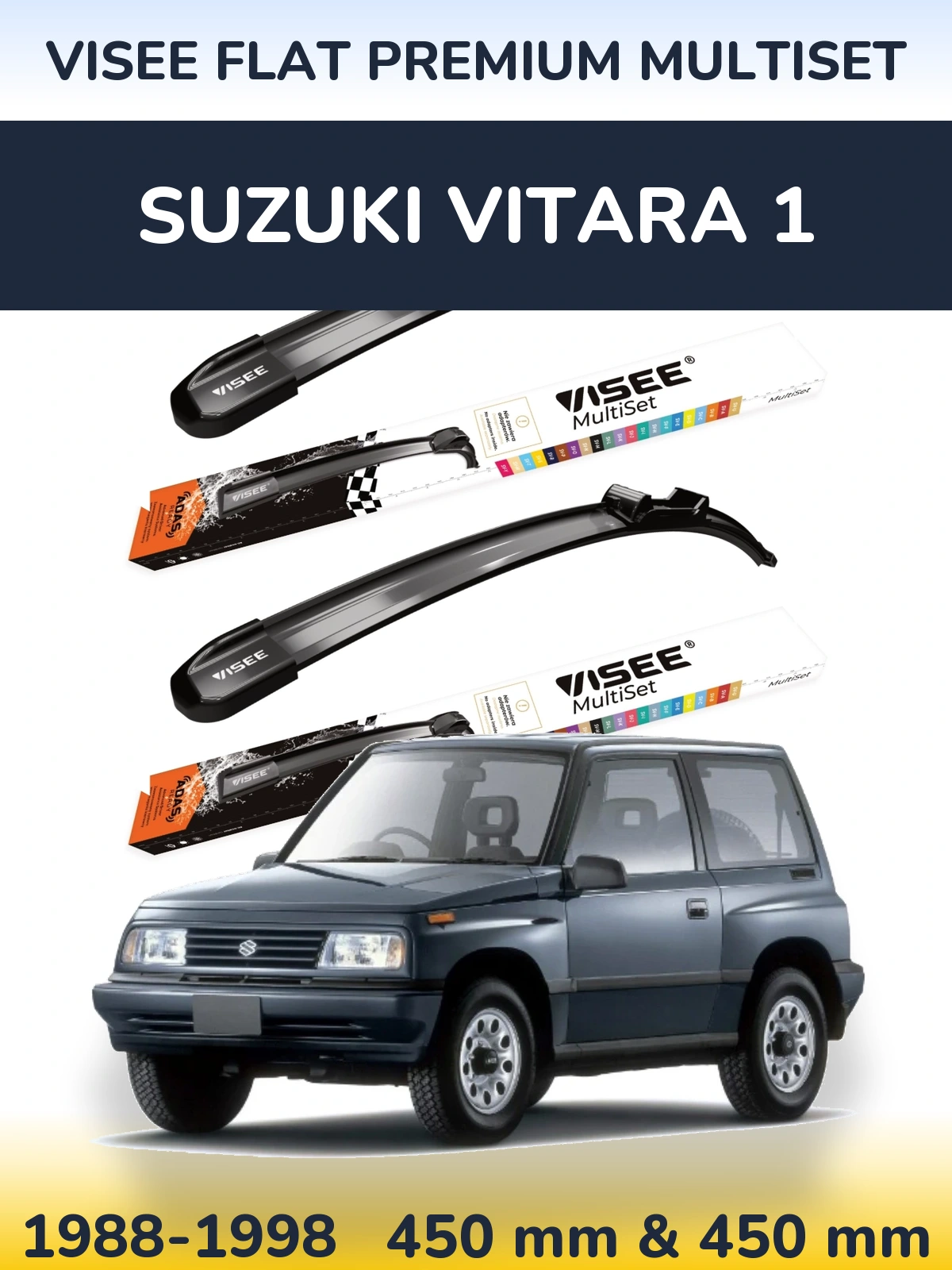 Torkarblad VISEE FLAT PREMIUM MultiSet för Suzuki Vitara 1
