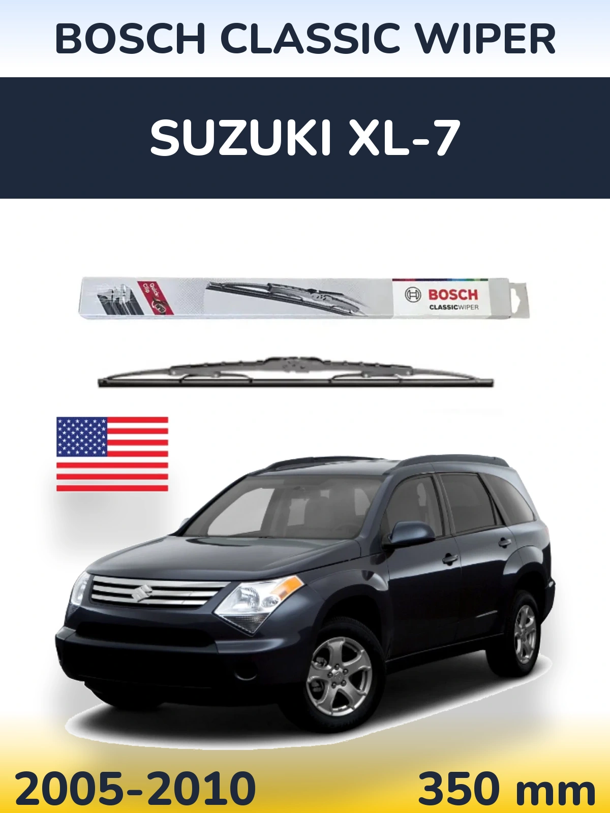 Rear wiper blade BOSCH Classic Wiper 340 mm for Suzuki XL-7 2005-2010