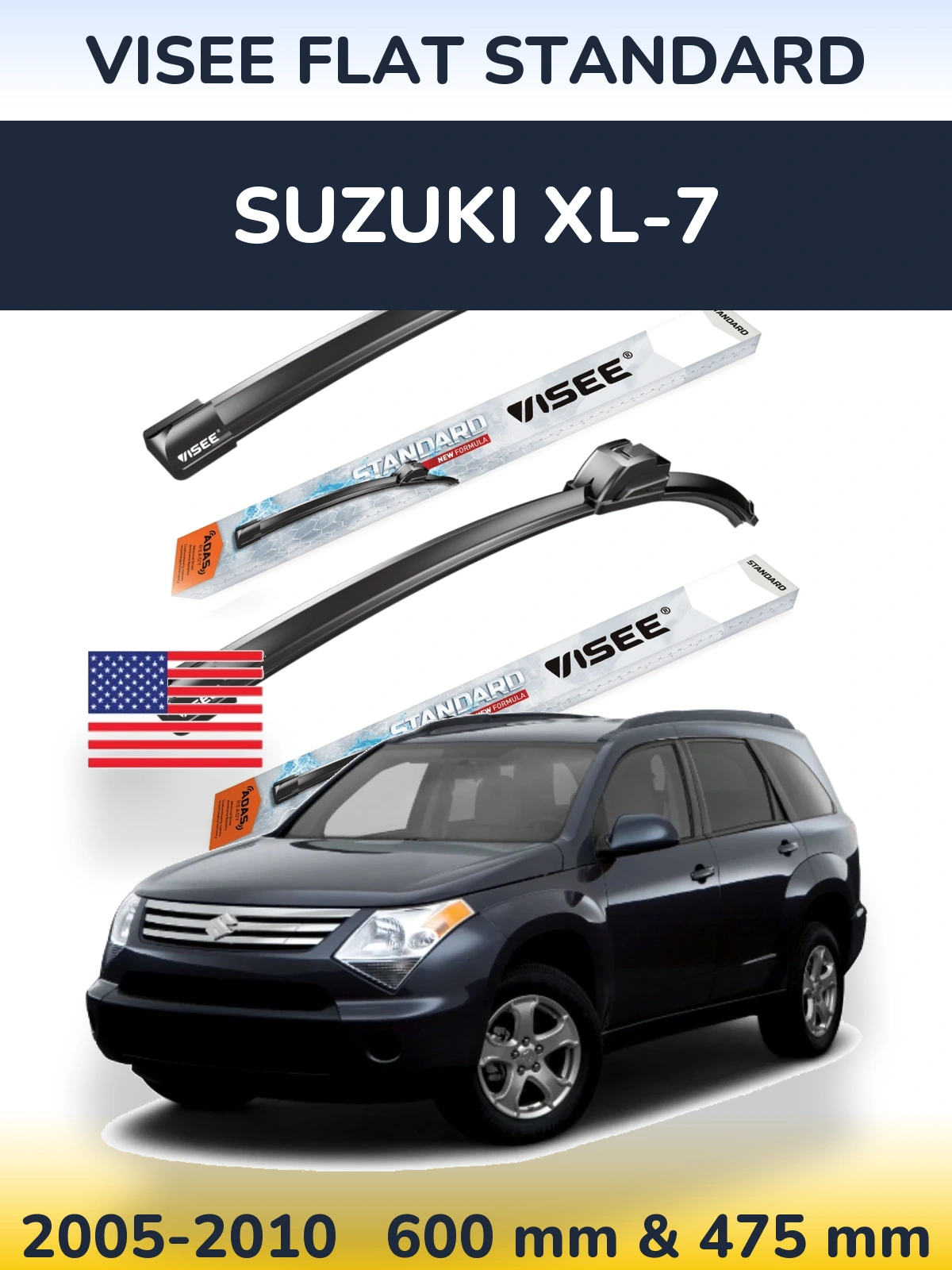 Torkarblad VISEE FLAT STANDARD för Suzuki XL-7