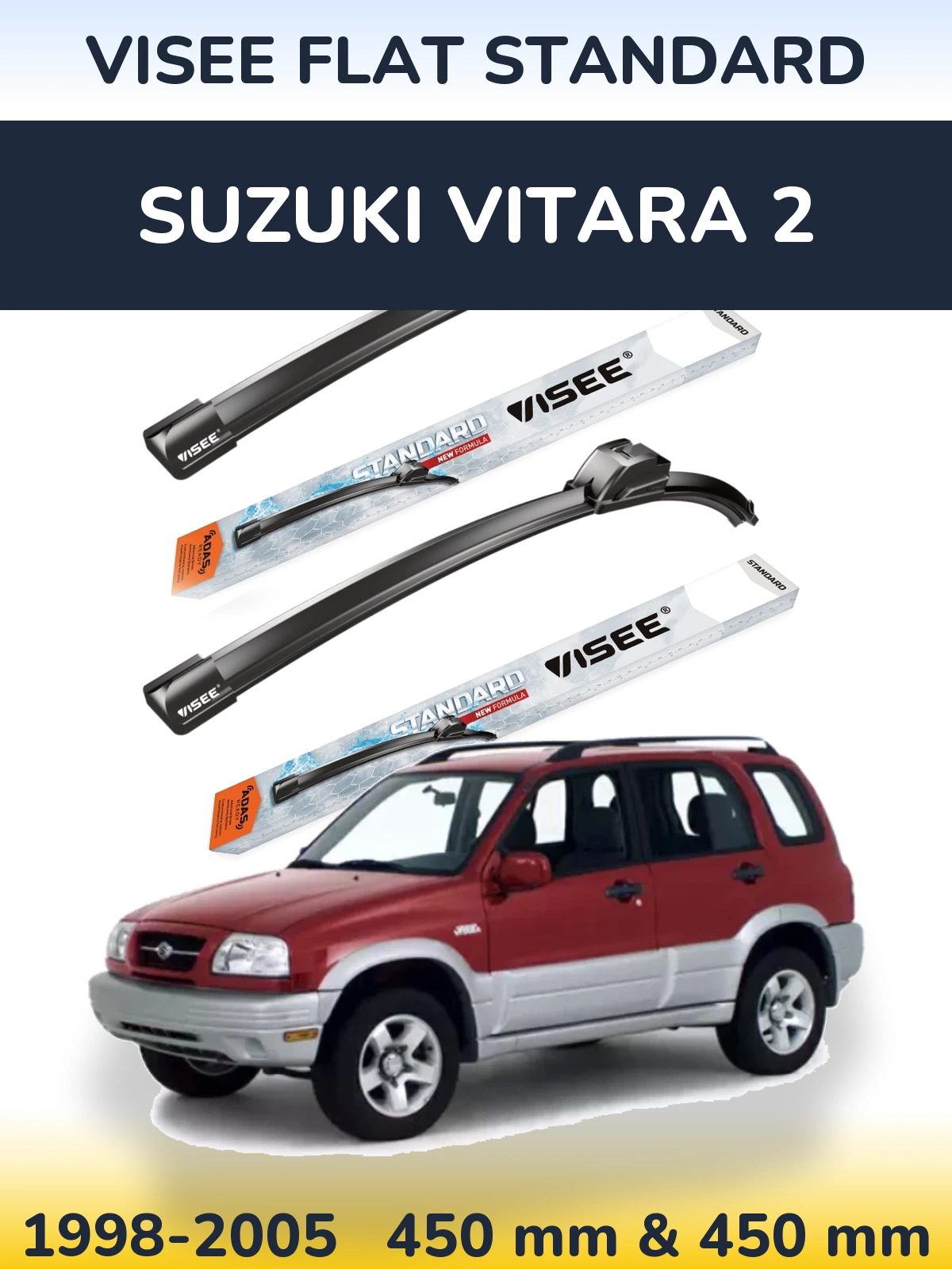 Torkarblad VISEE FLAT STANDARD för Suzuki Vitara 2