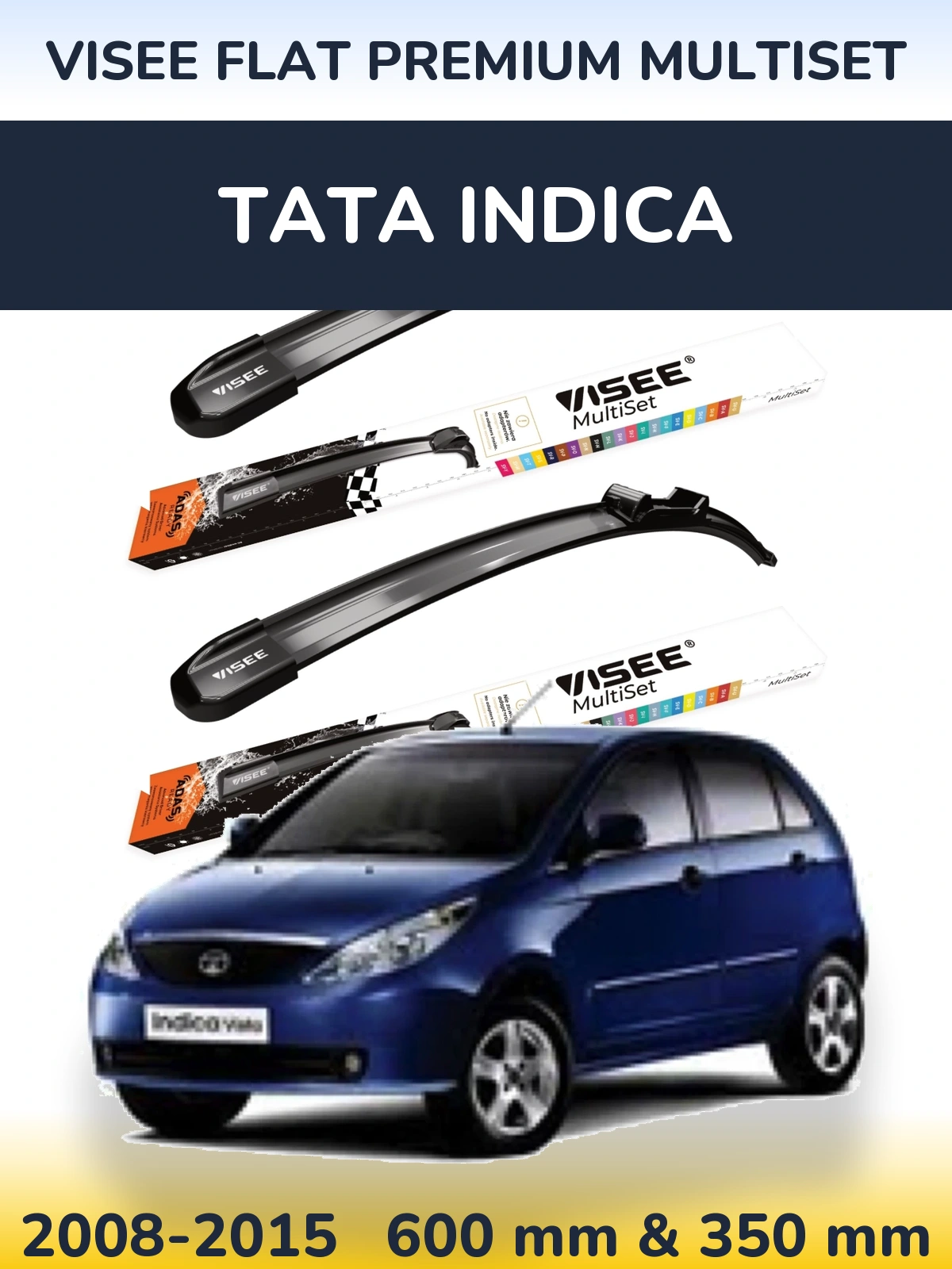 Torkarblad VISEE FLAT PREMIUM MultiSet för Tata Indica