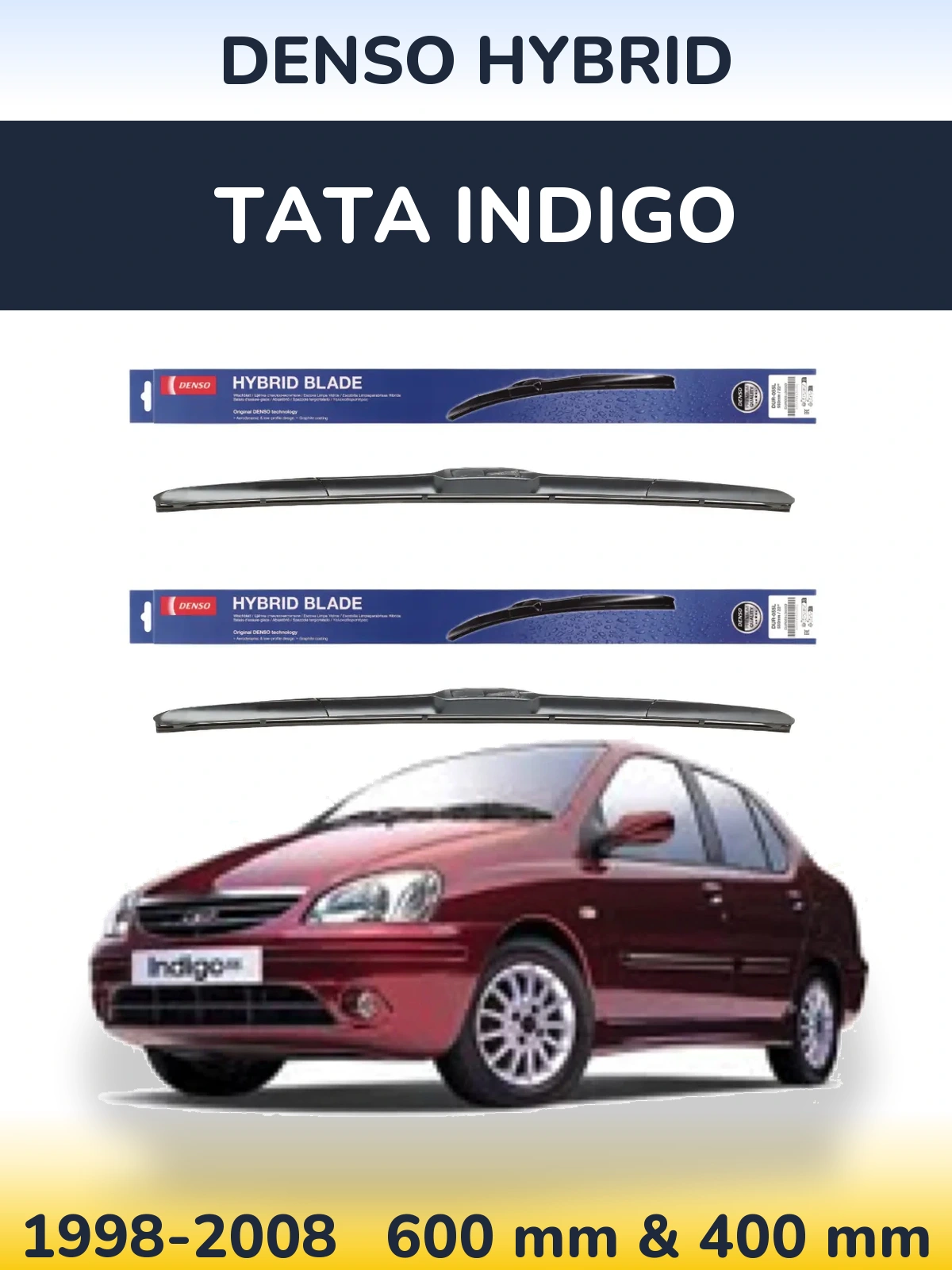 Torkarblad Denso Hybrid för Tata Indigo