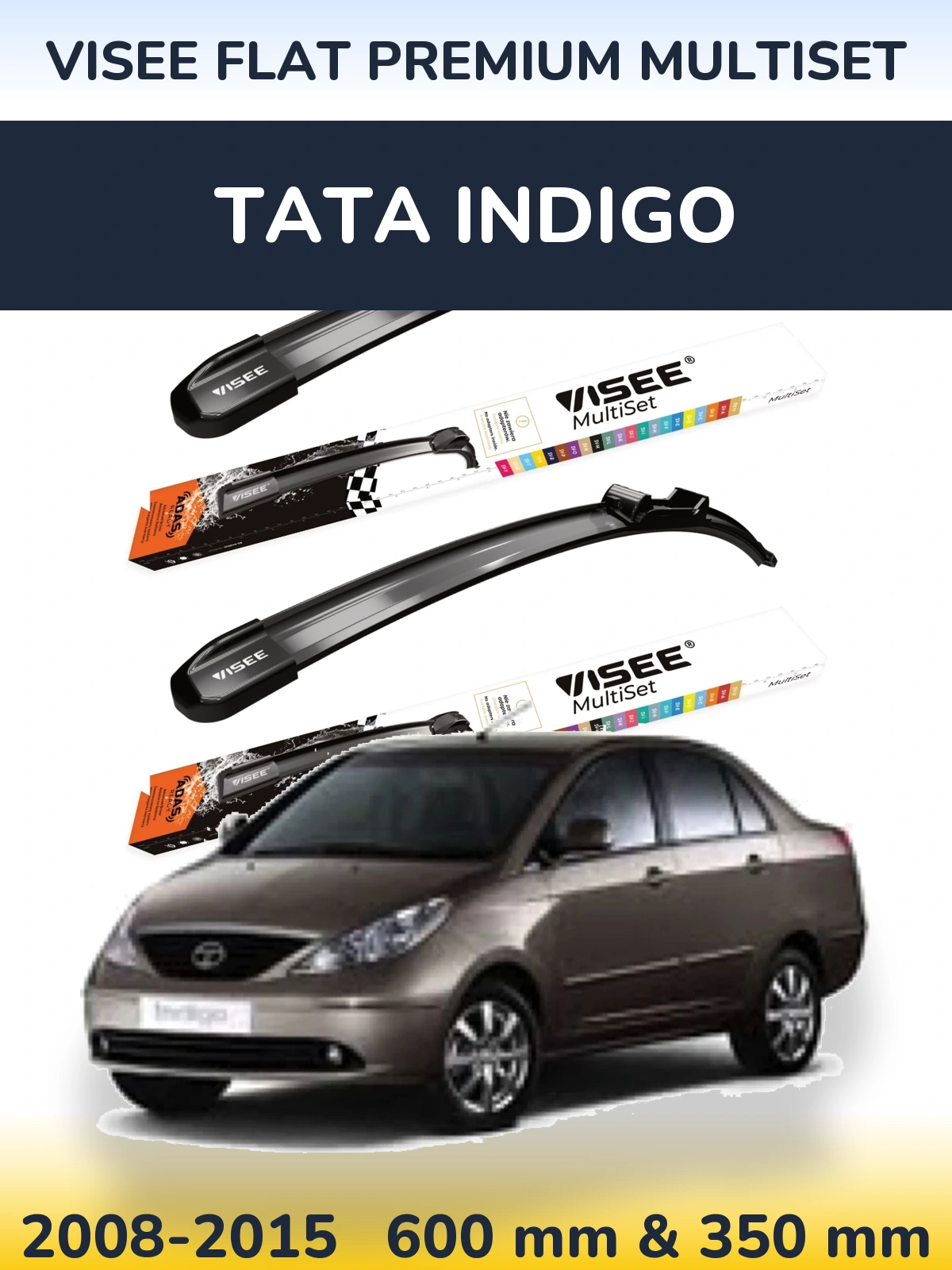 Torkarblad VISEE FLAT PREMIUM MultiSet för Tata Indigo